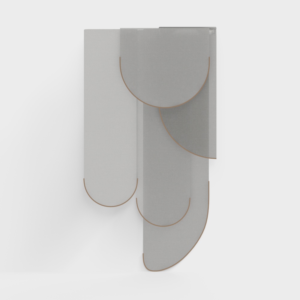 现代挂帘3D模型