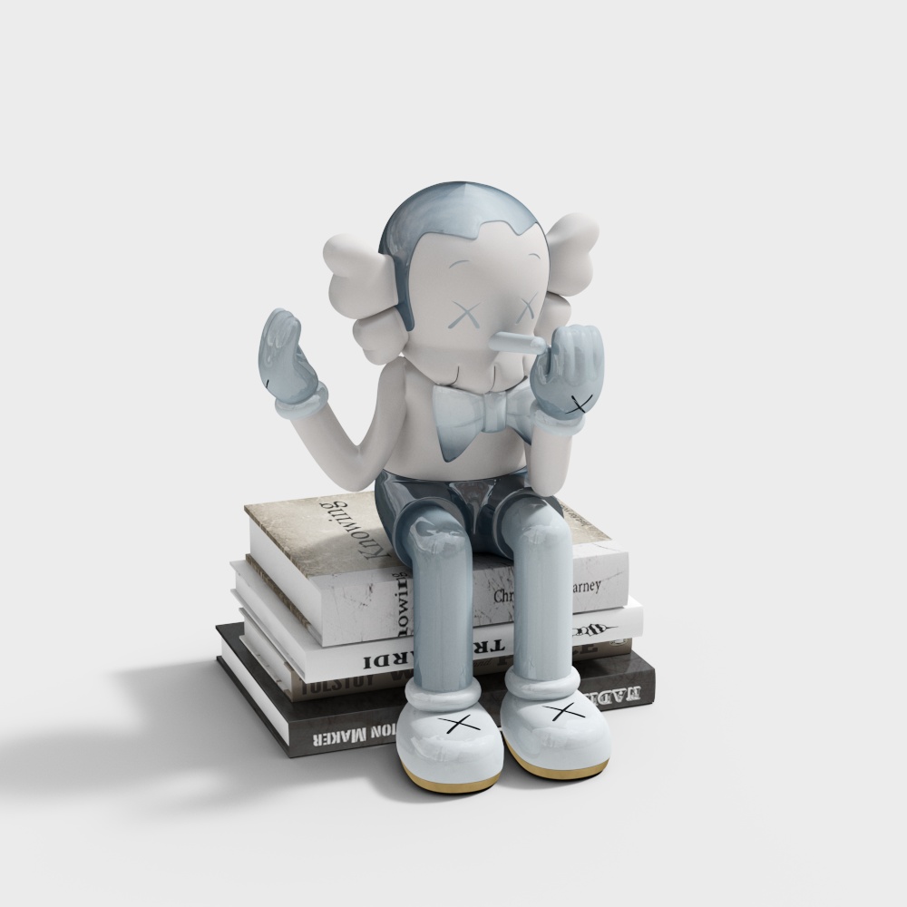 现代书本饰品摆件组合3D模型