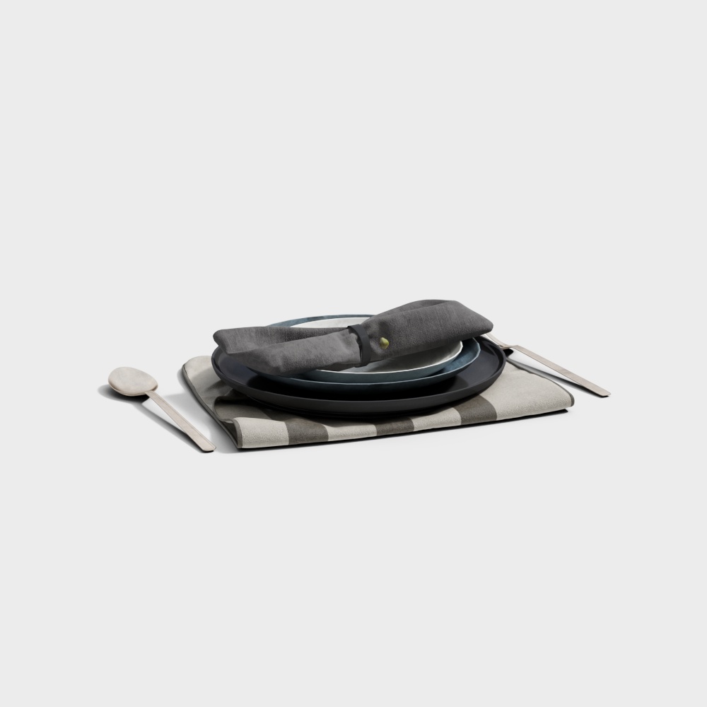 餐具组合3D模型