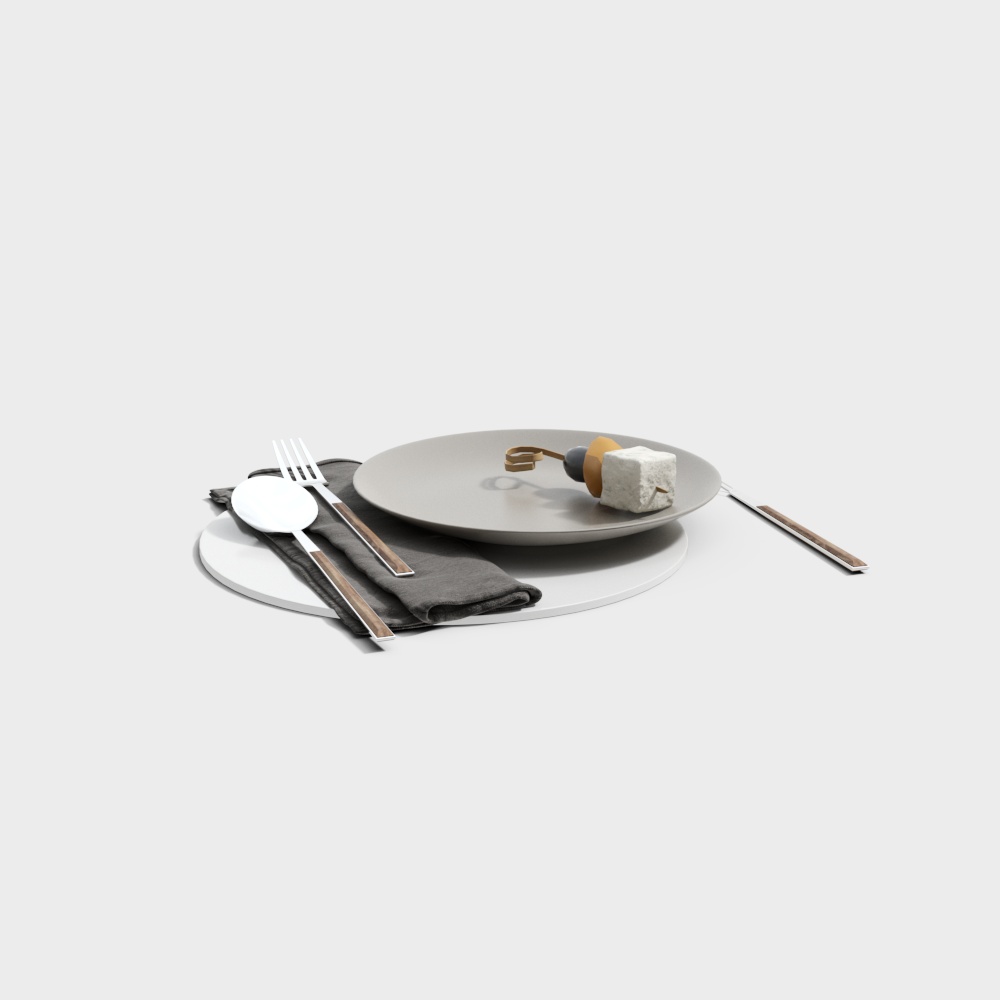 西餐餐具组合3D模型