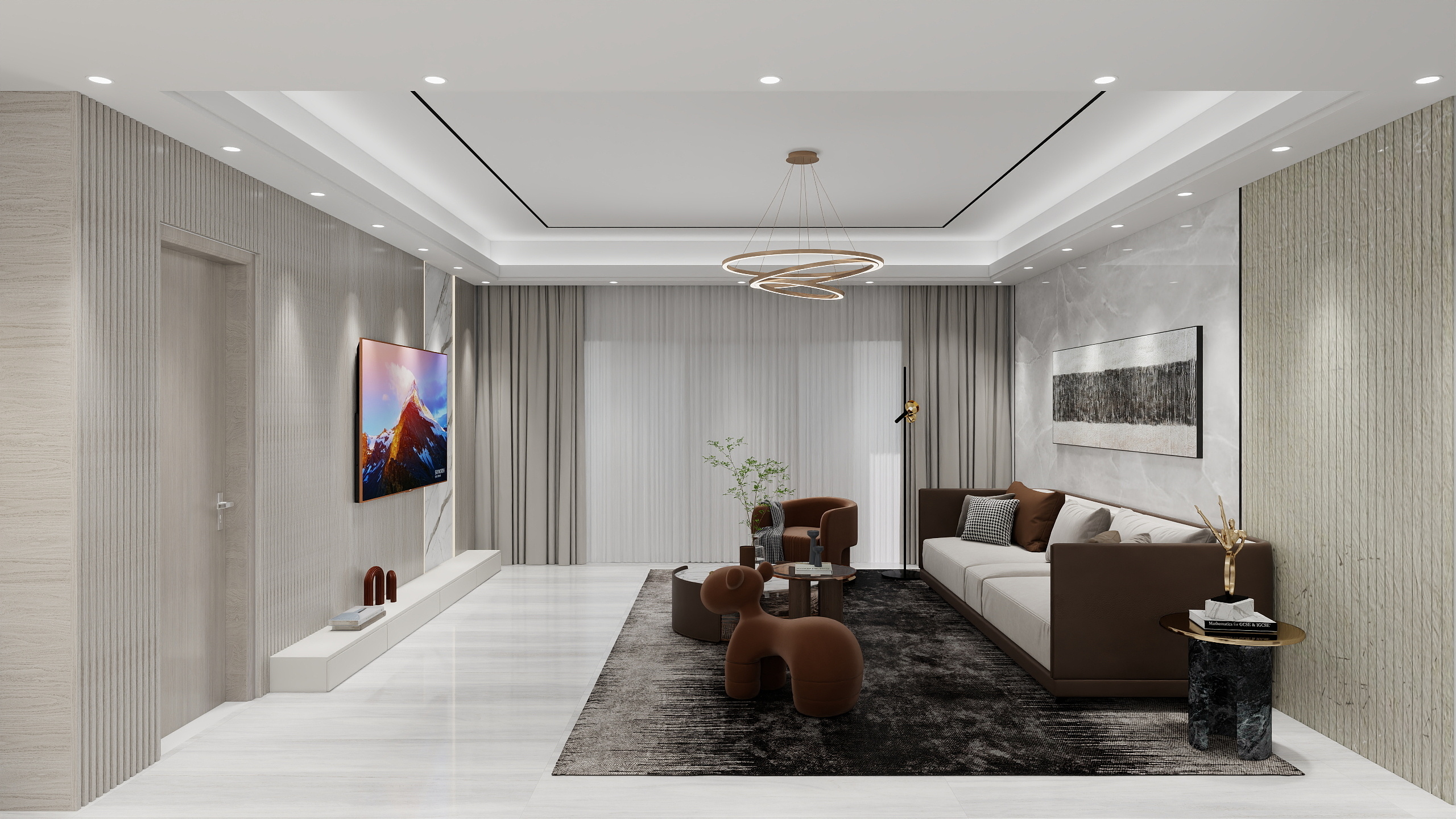 无形无意-滨海绿洲现代简约254㎡5室装修效果图