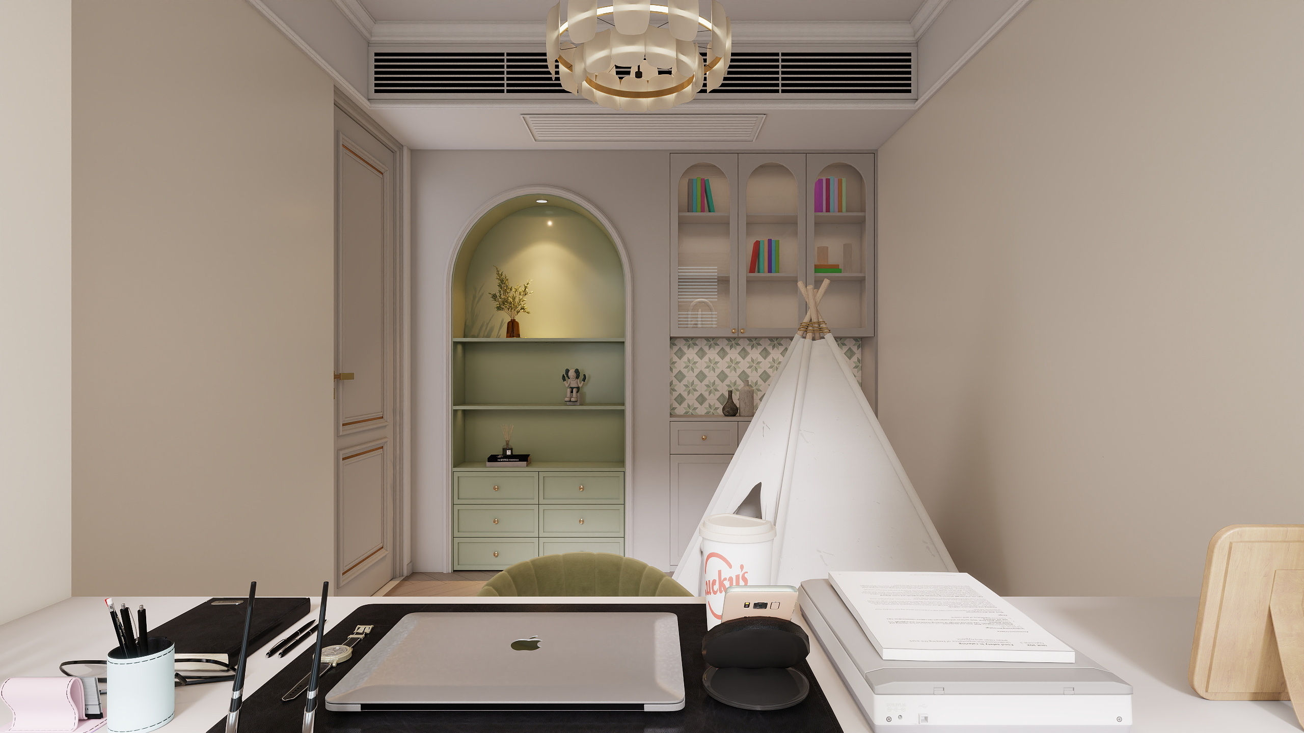 miduo效果图设计-3.2法式奶油119平米-装修设计方案