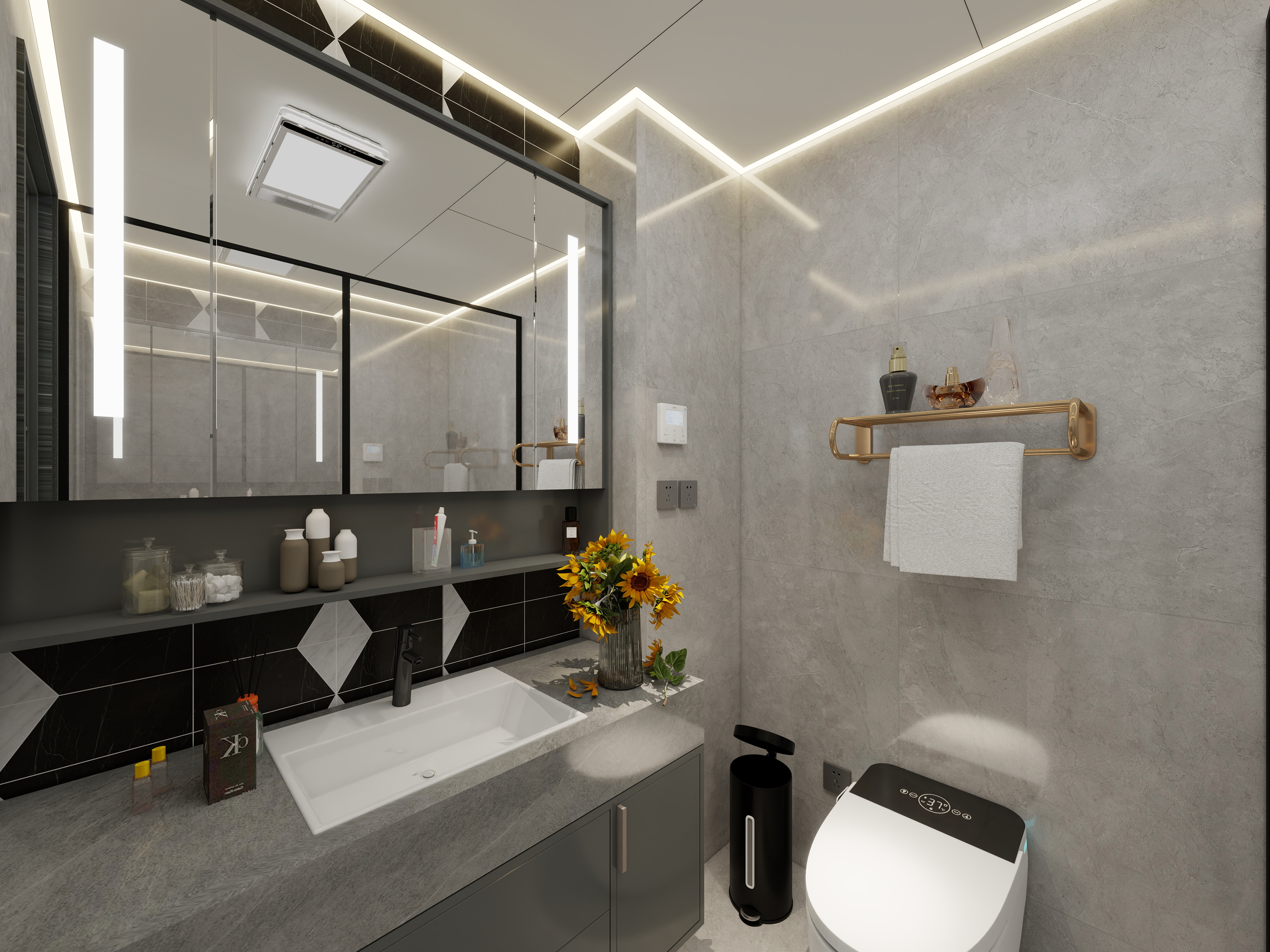 全案设计师张红-锦堂幸福里111.39㎡2室-轻奢风格装修效果图