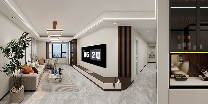 iCvMzn-万达御河湾1号楼3003最终效果图-装修设计方案