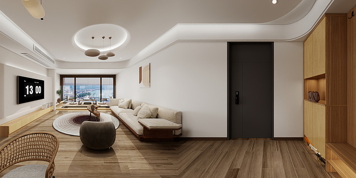 匠程装饰设计-静海新世纪花园-原木奶油风-装修设计方案