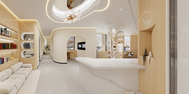 向玉兰-奶油风办公室-装修设计方案