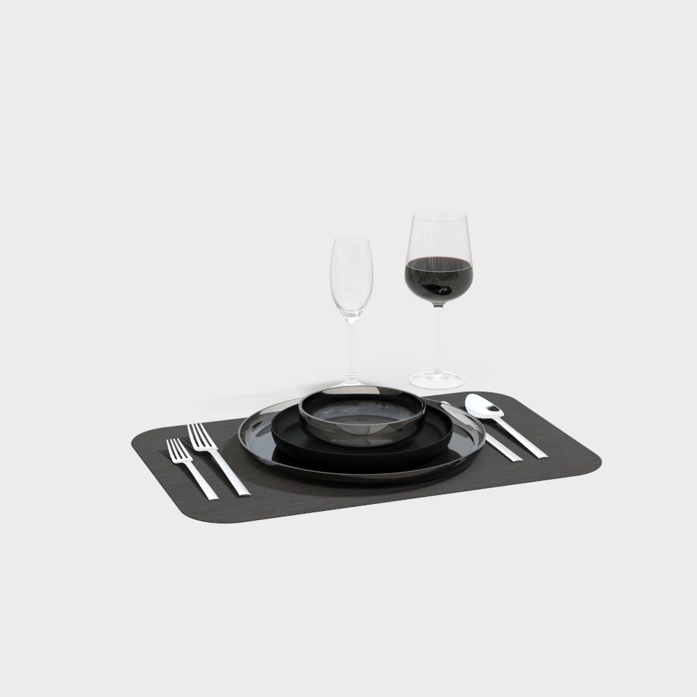 新中式餐具3D模型