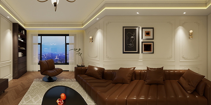 十方装饰张小龙-上河郡113㎡轻法中古风-装修设计方案