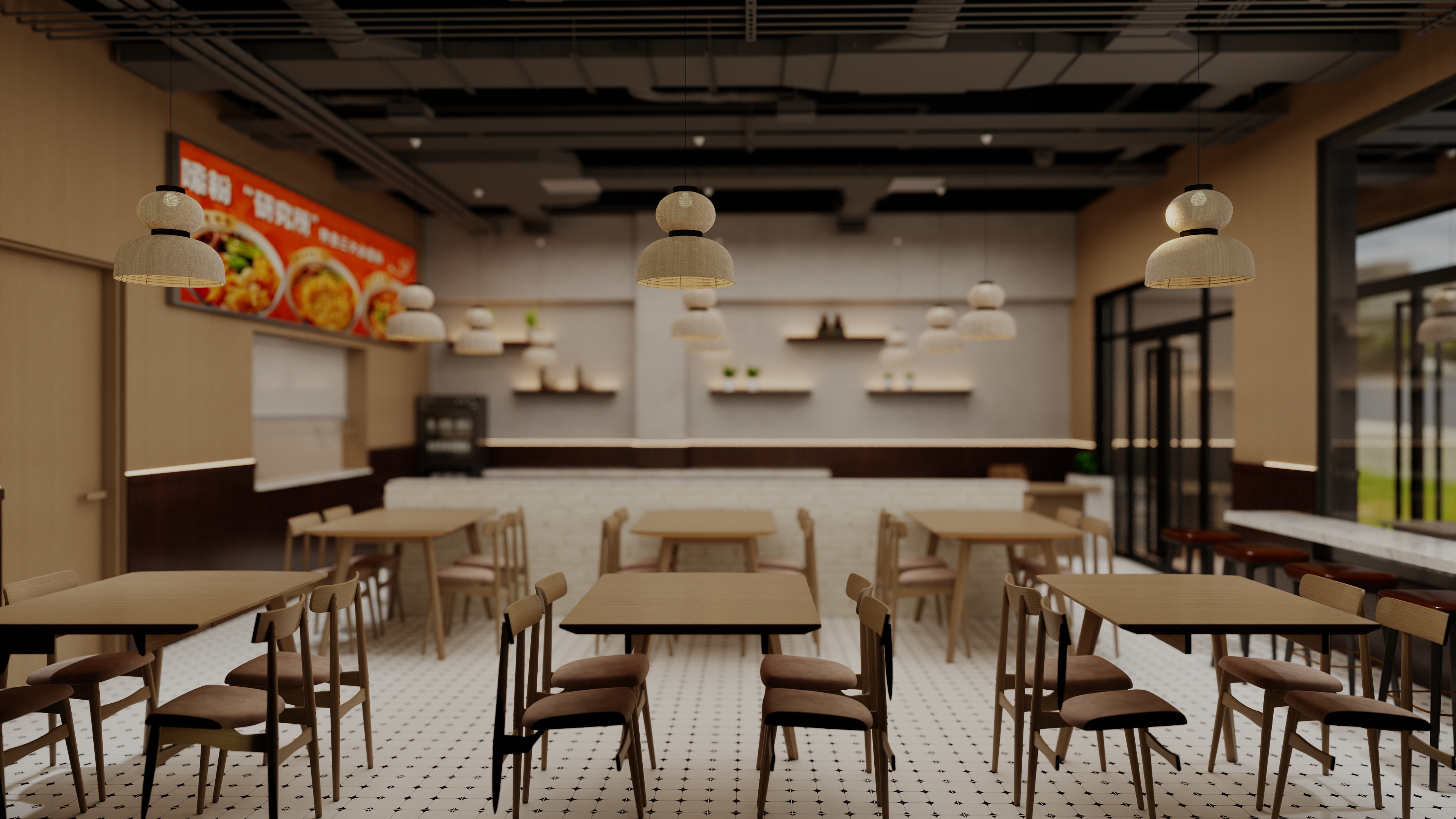 笑问粥可温-宋元文化街螺蛳粉店-装修设计方案