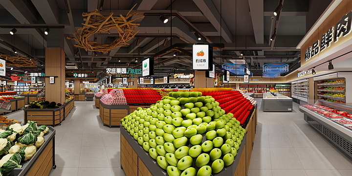 安徽方艺装饰工程有限公司-铜陵惠特鲜东郊店-装修设计方案