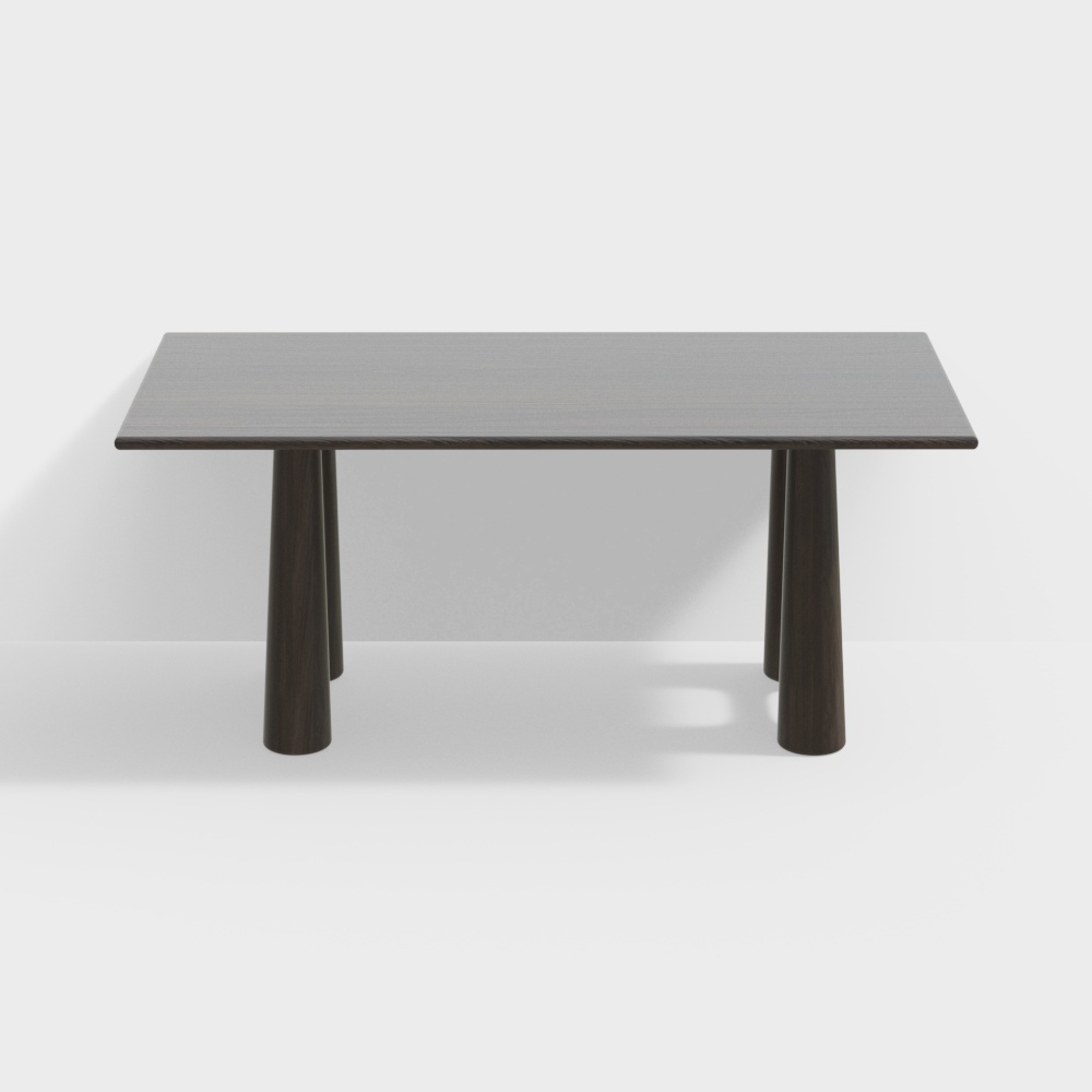 梧桐餐桌（北美黑胡桃）3D模型