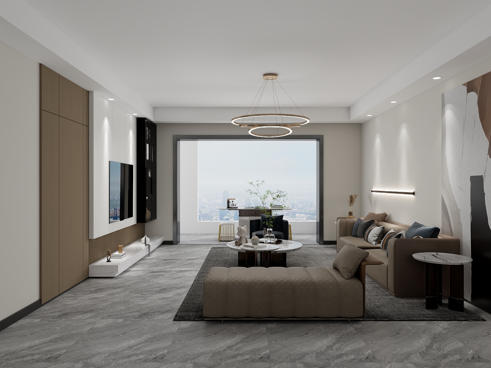 100元设计方案-137m²现代轻奢风格设计装修效果图