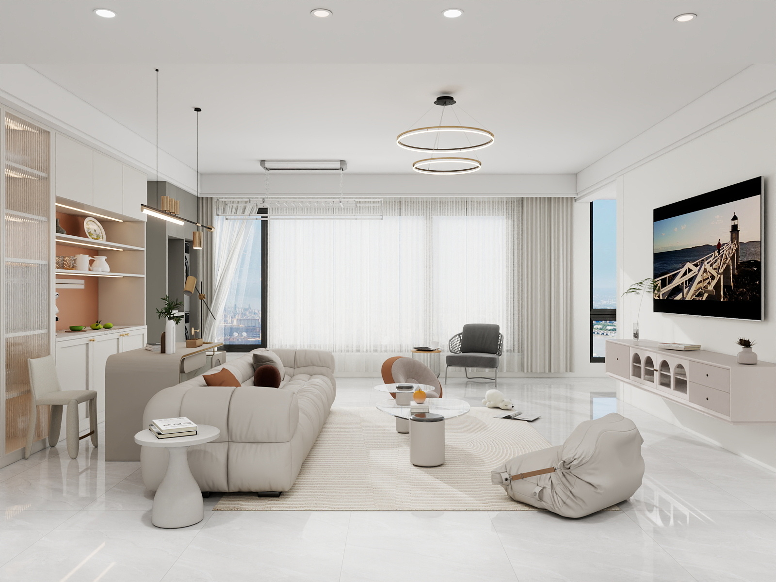 100元设计方案-121m²现代简约风格设计装修效果图