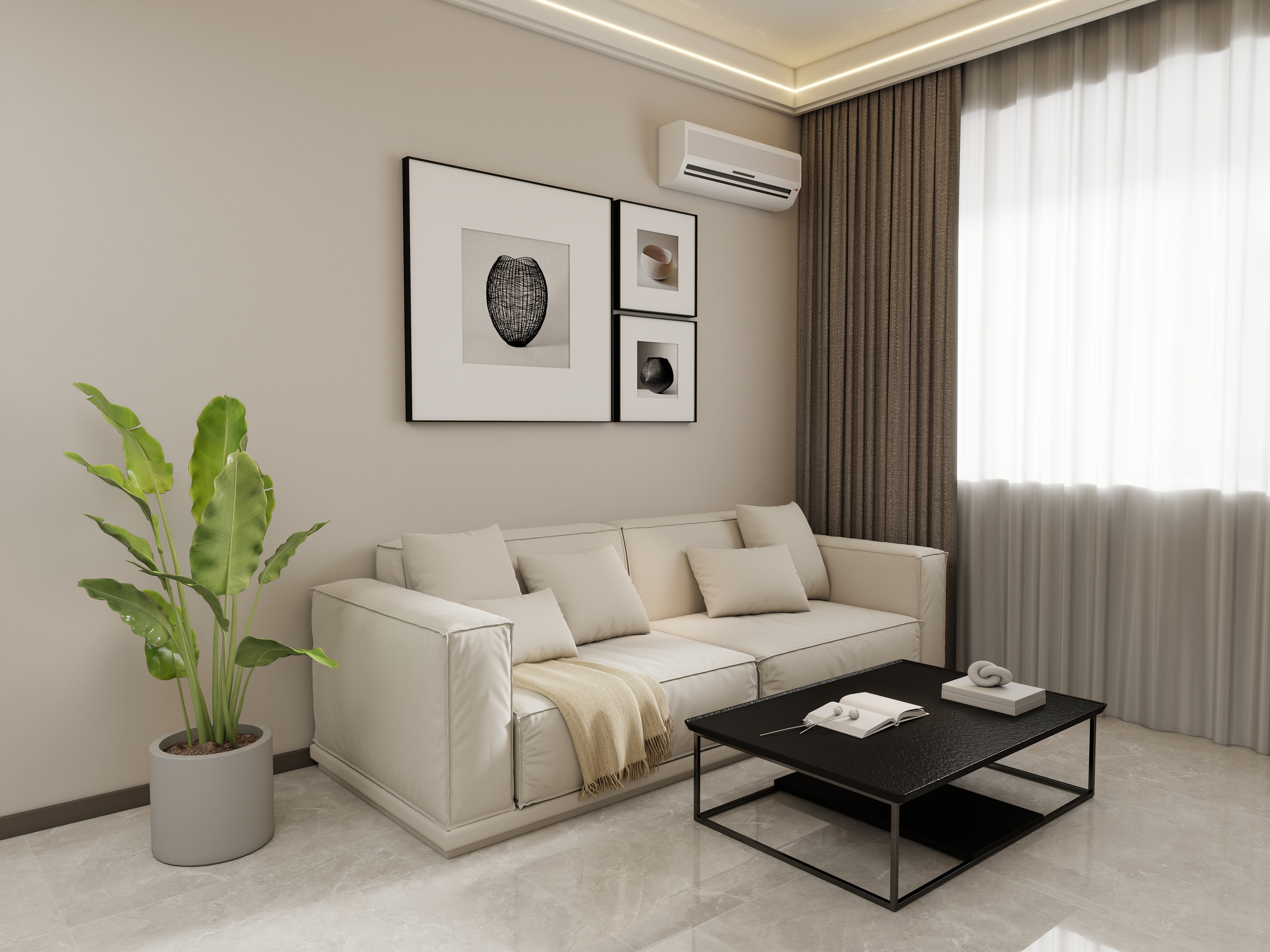 壹诺设计工作室-104㎡3室-现代简约装修效果图