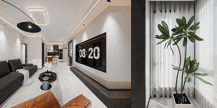 设计吗喽-恒基金润府91-10-B-1903现代简约-副本-副本-装修设计方案