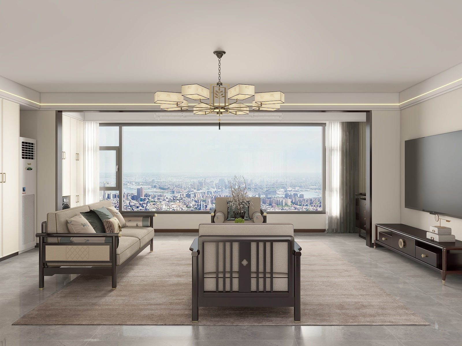 吴爽- 136m²新中式风格装修效果图