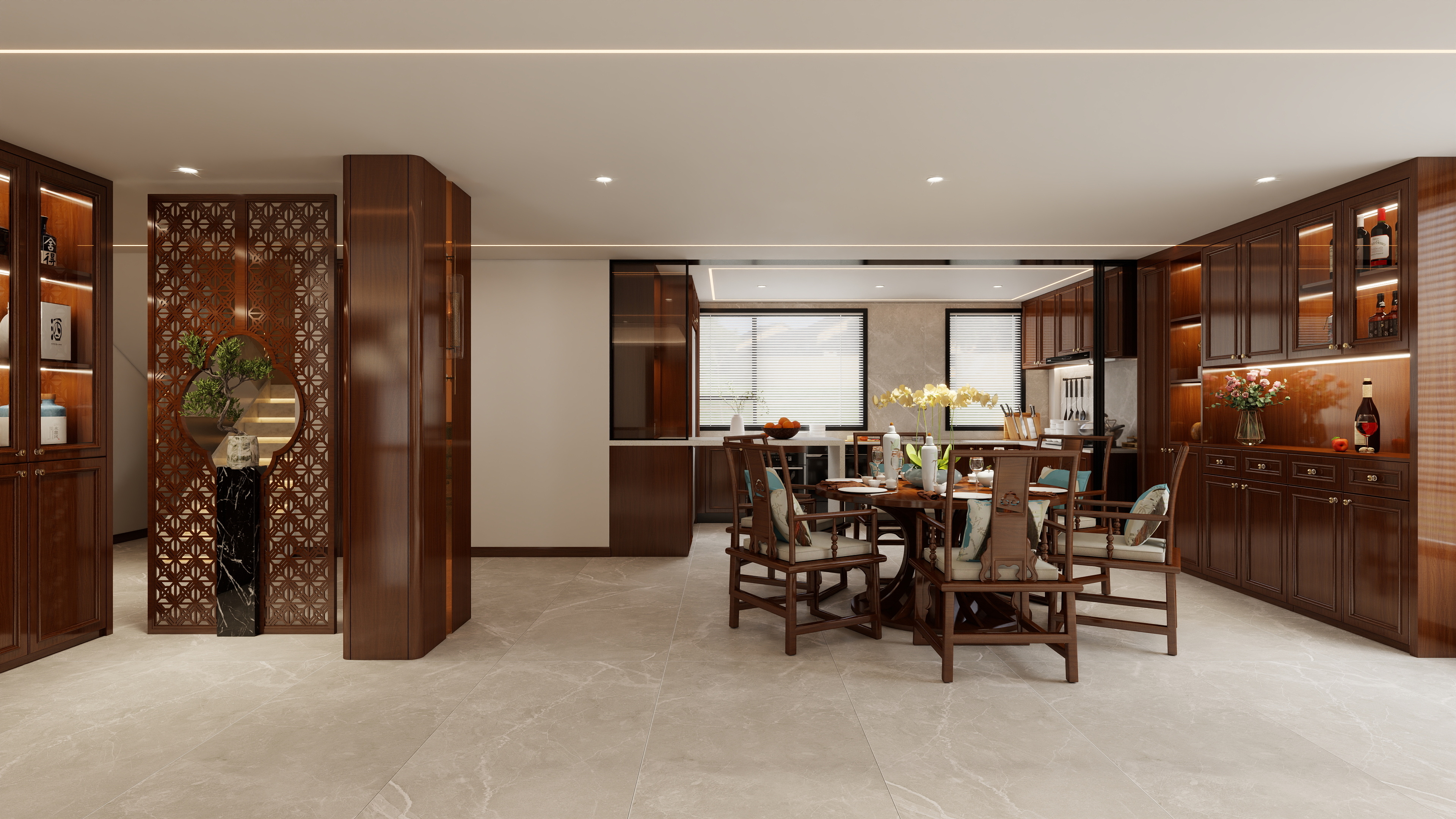 孙有权-『椿龄无尽』106平丨新中式跃层别墅装修效果图