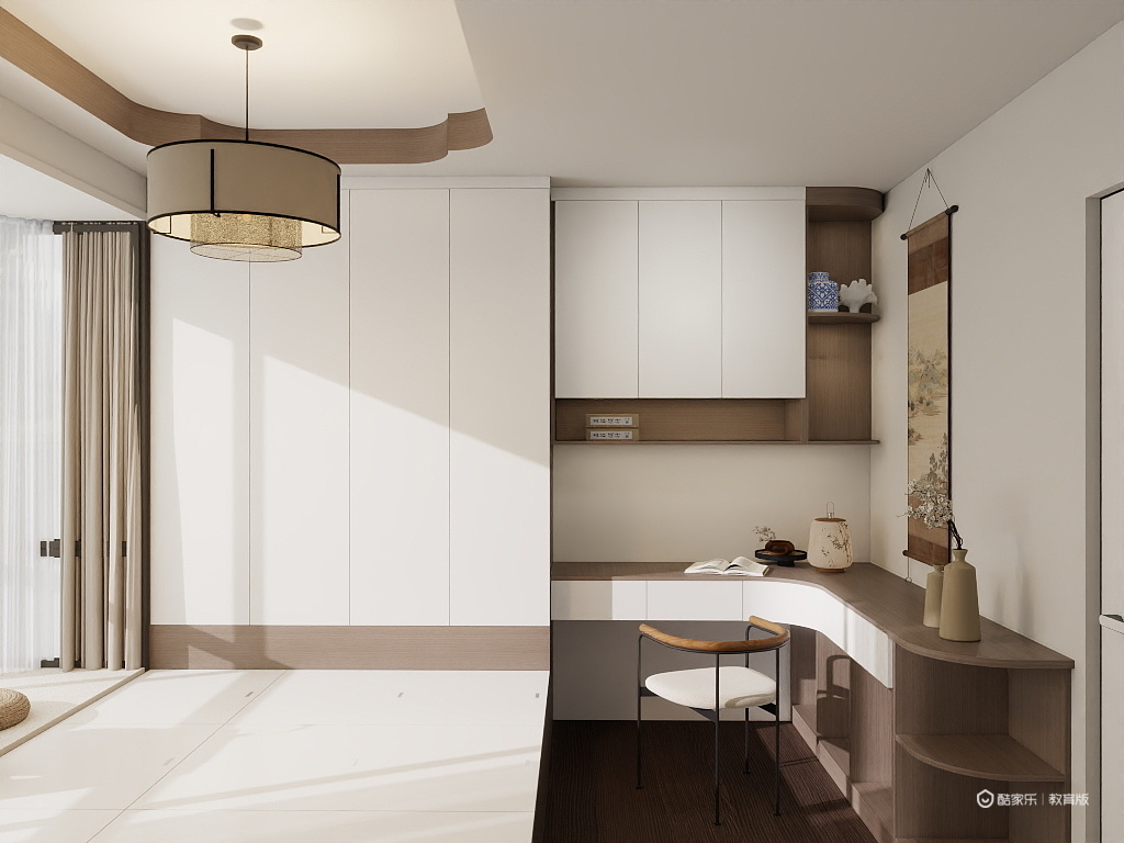 舟66-作业-新中式宋代美学书房榻榻米-装修设计方案
