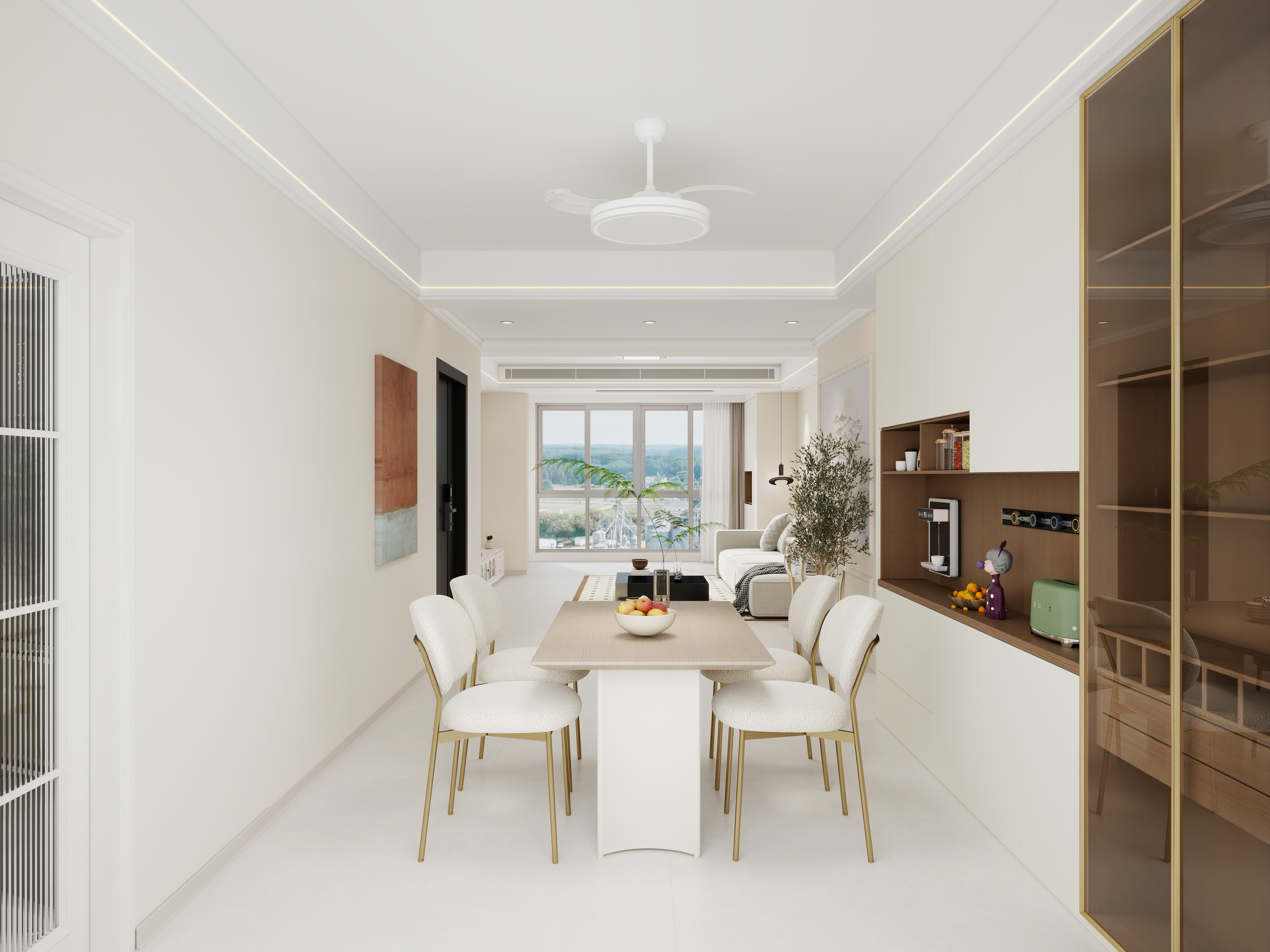 小胡设计-雨润-滨河壹号现代简约128㎡4室装修效果图