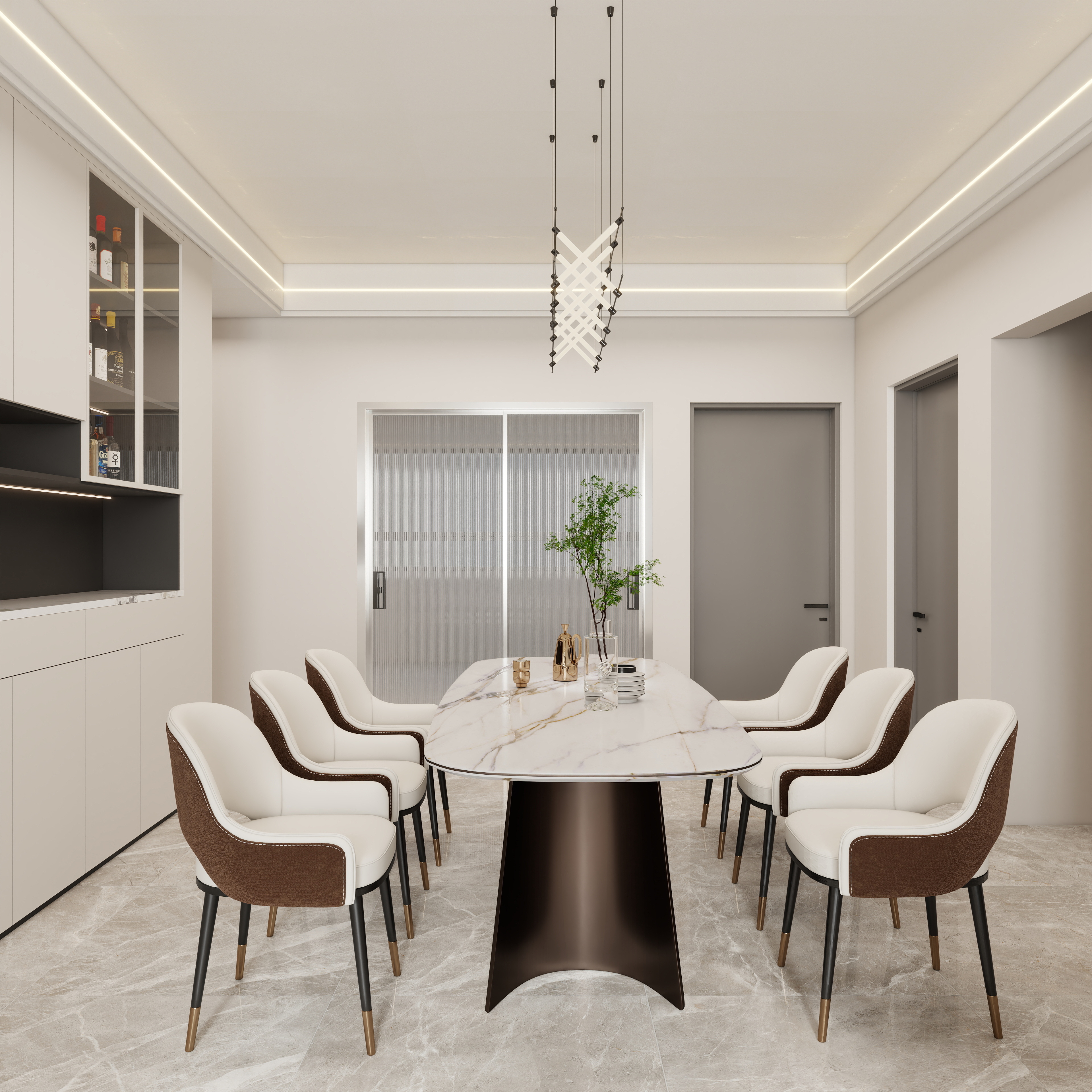 壹诺设计工作室-93㎡3室-现代简约装修效果图