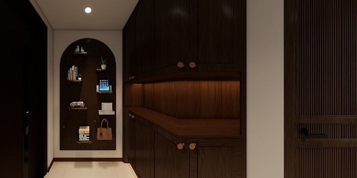 济南装修小刘-2025济高海棠郡（2-胡桃色造型门）-装修设计方案