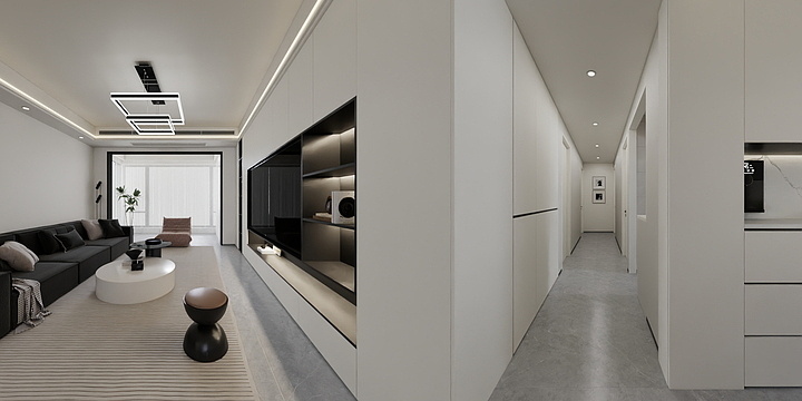 室内设计丨英子-望云山小区32-601-现代简约风格全景-装修设计方案