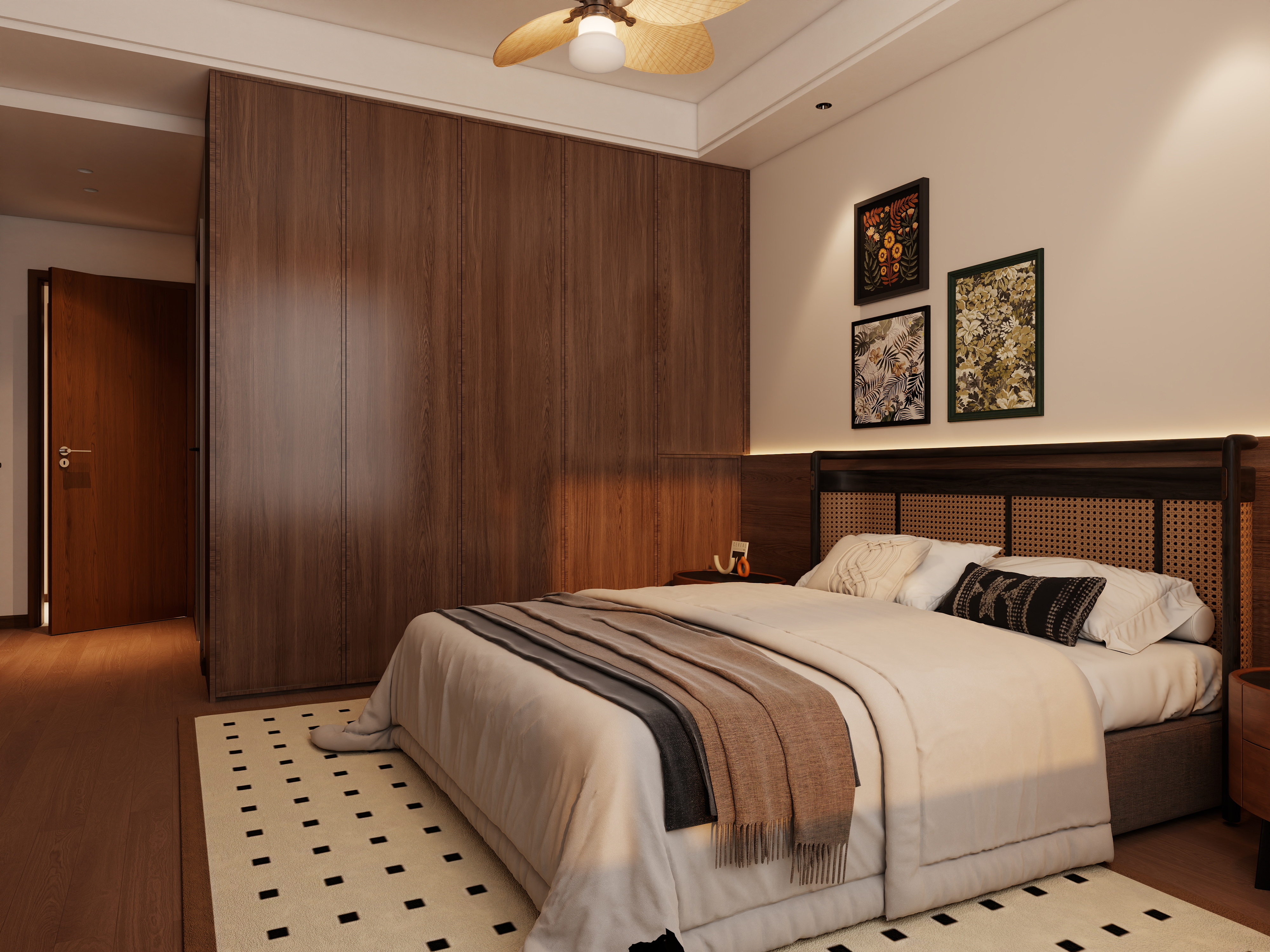 觅境设计工作室-132平米中古风3室装修效果图