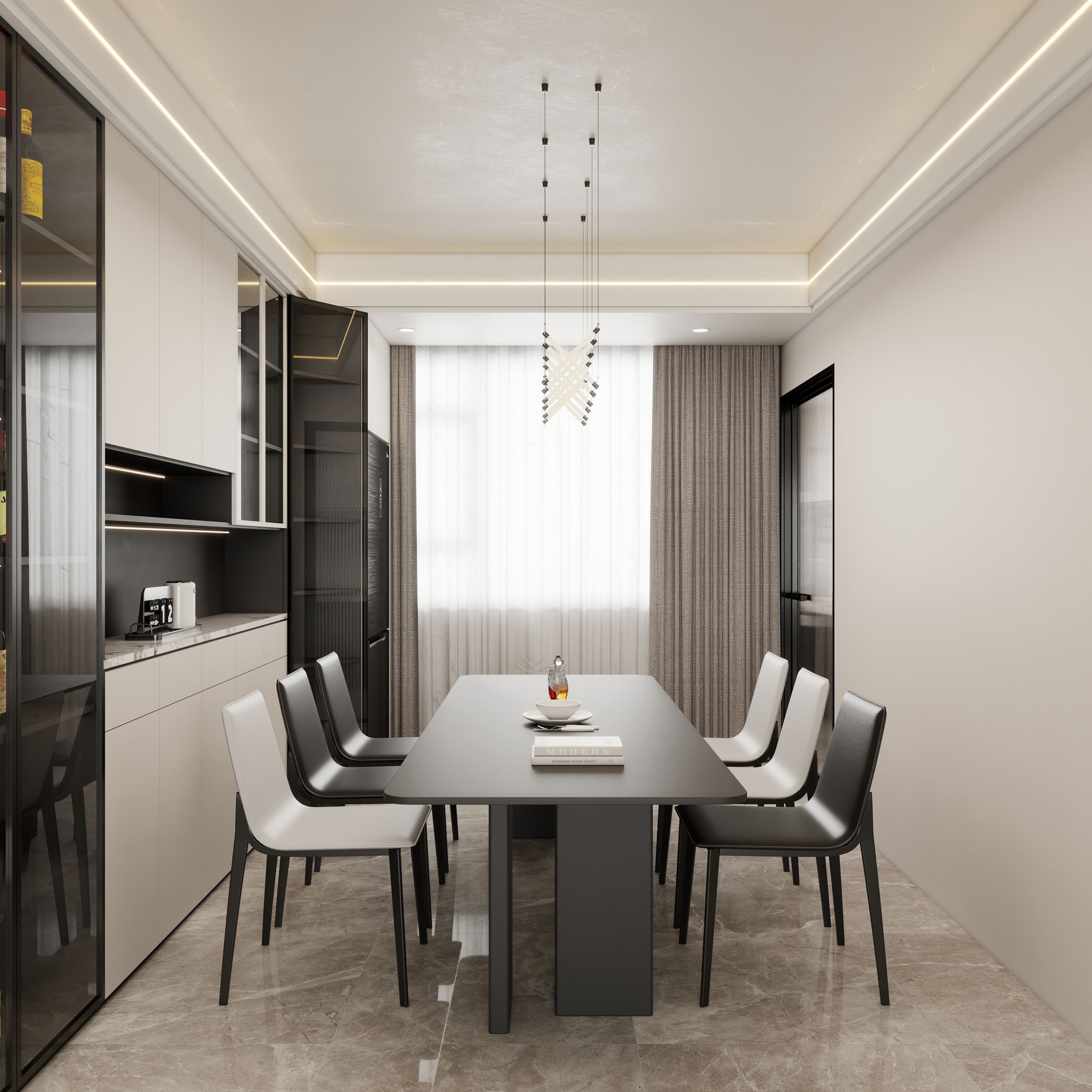 壹诺设计工作室-106㎡3室-现代简约装修效果图