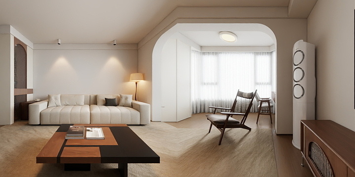 KaroDesign-清晨设计-现代中古风灯光渲染-副本-装修设计方案