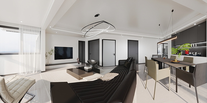 一mole-天空之城6-1-701现代黑白-装修设计方案