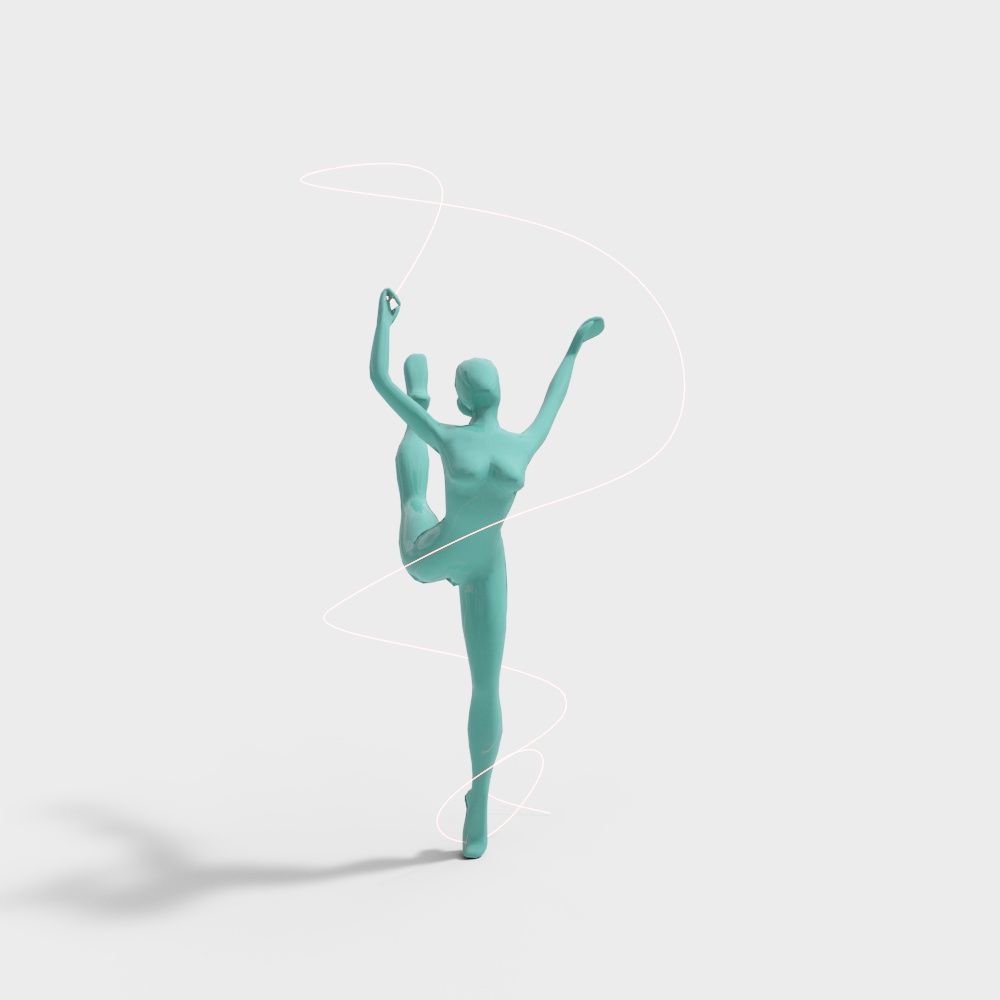 现代舞蹈雕塑3D模型