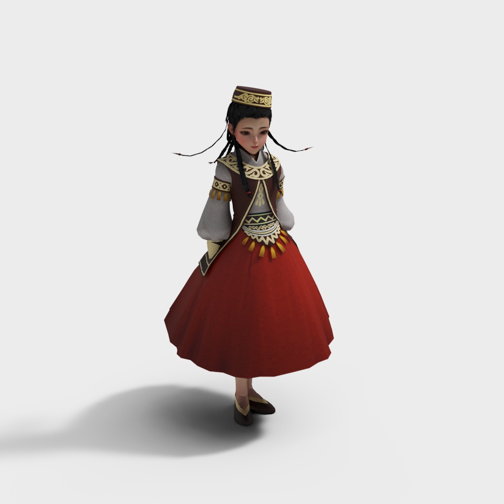 新疆小女孩3D模型
