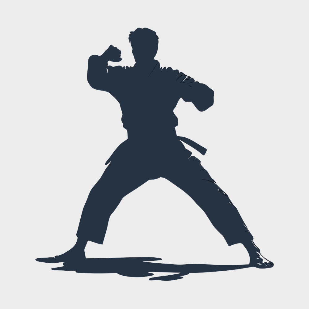 武术跆拳道剪影3D模型