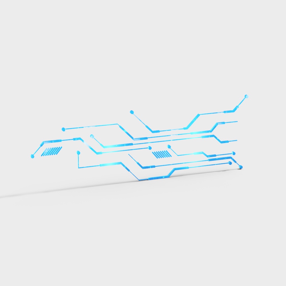 科技感装饰线条3D模型