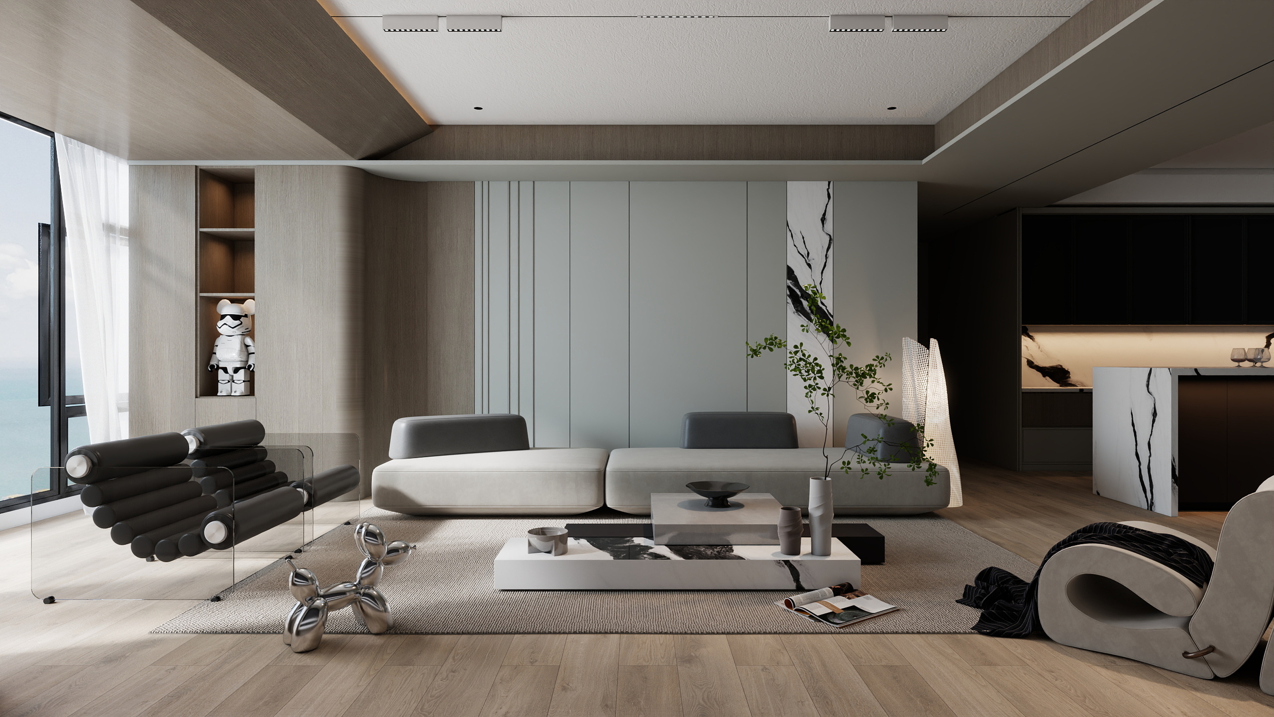 Mao.Echo-青灰木纹系-装修设计方案