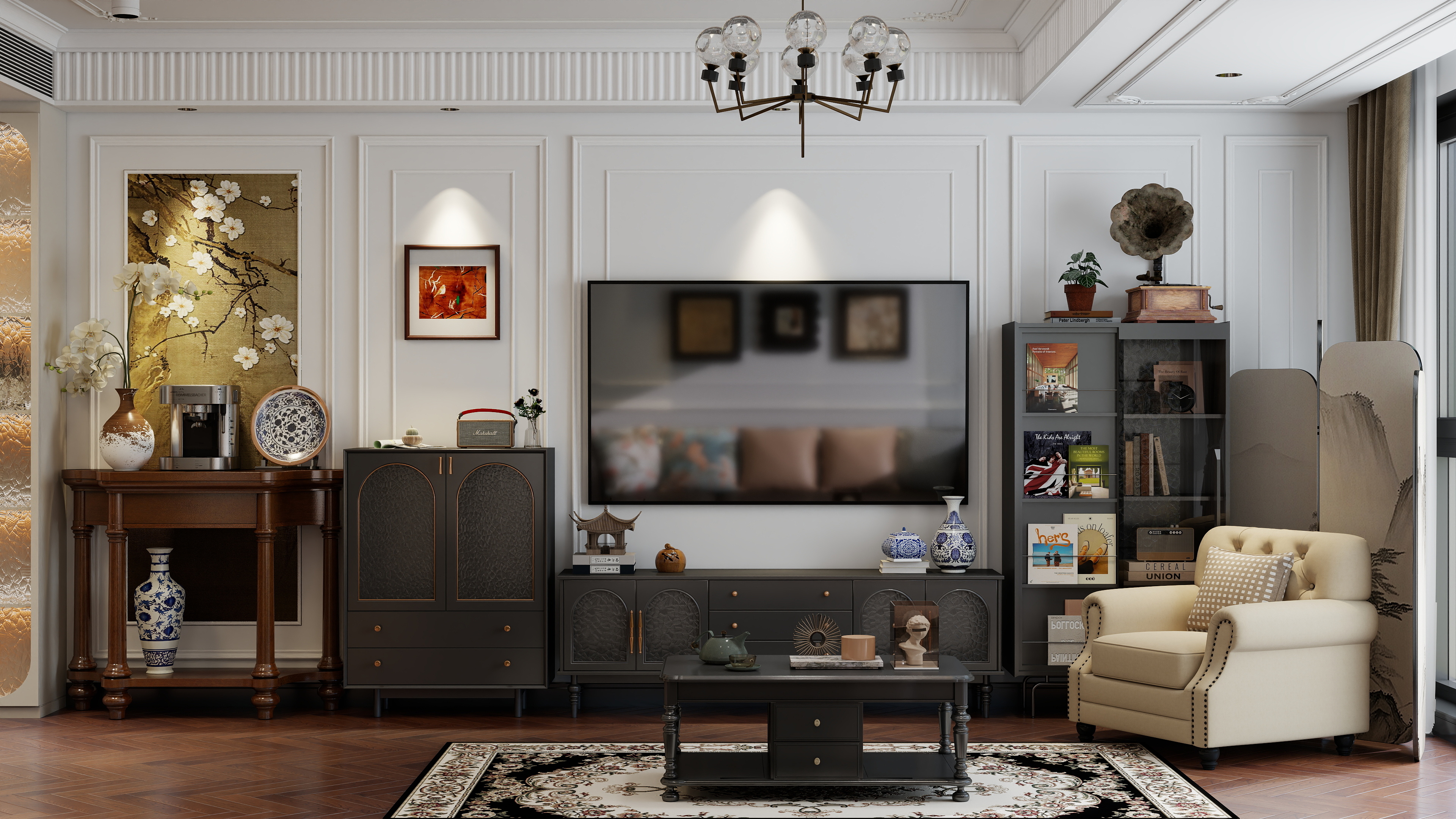 陈建伟-【法式中国风】精装房改造-装修设计方案