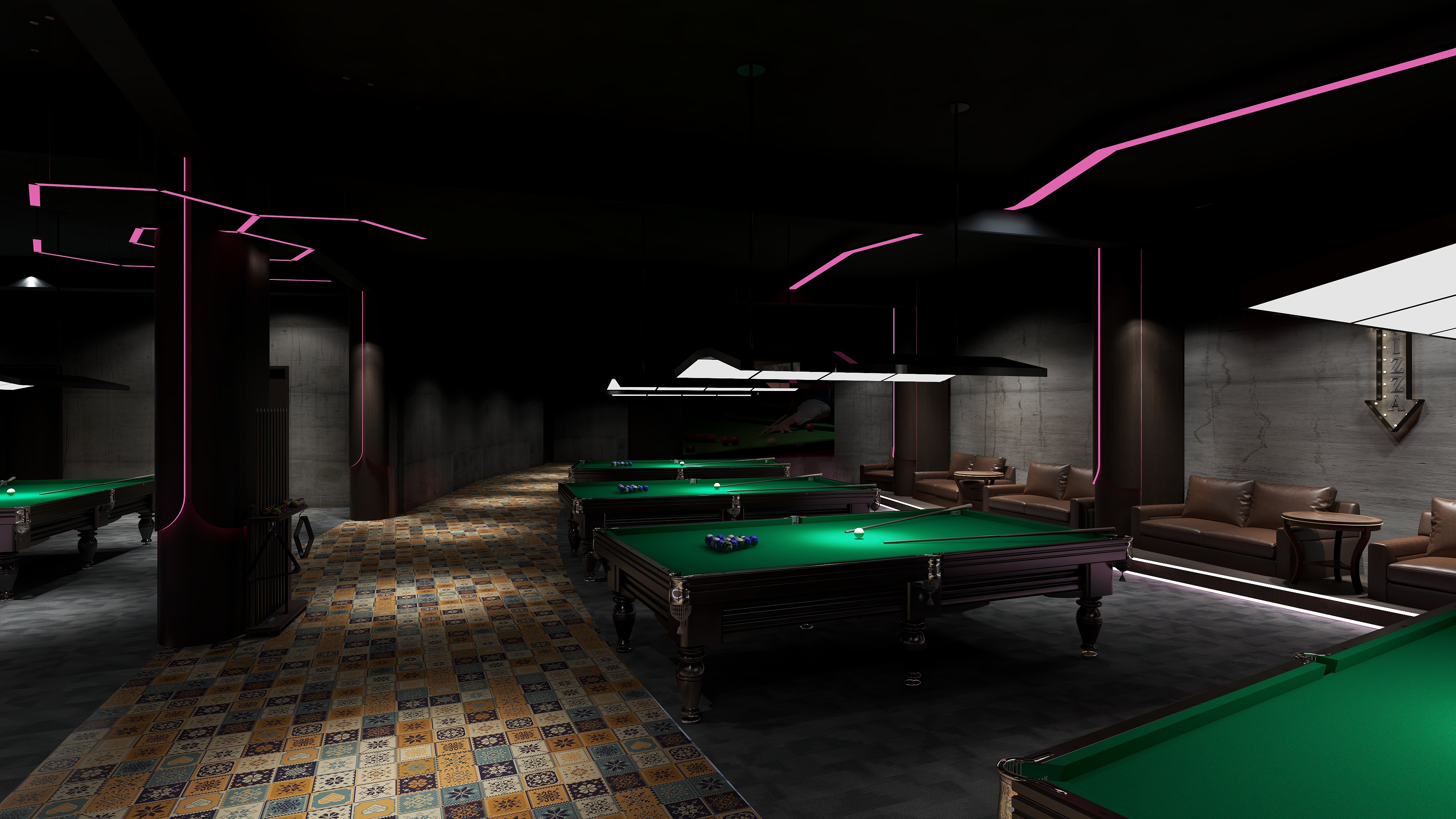 室内设计浩男-台球厅-装修设计方案