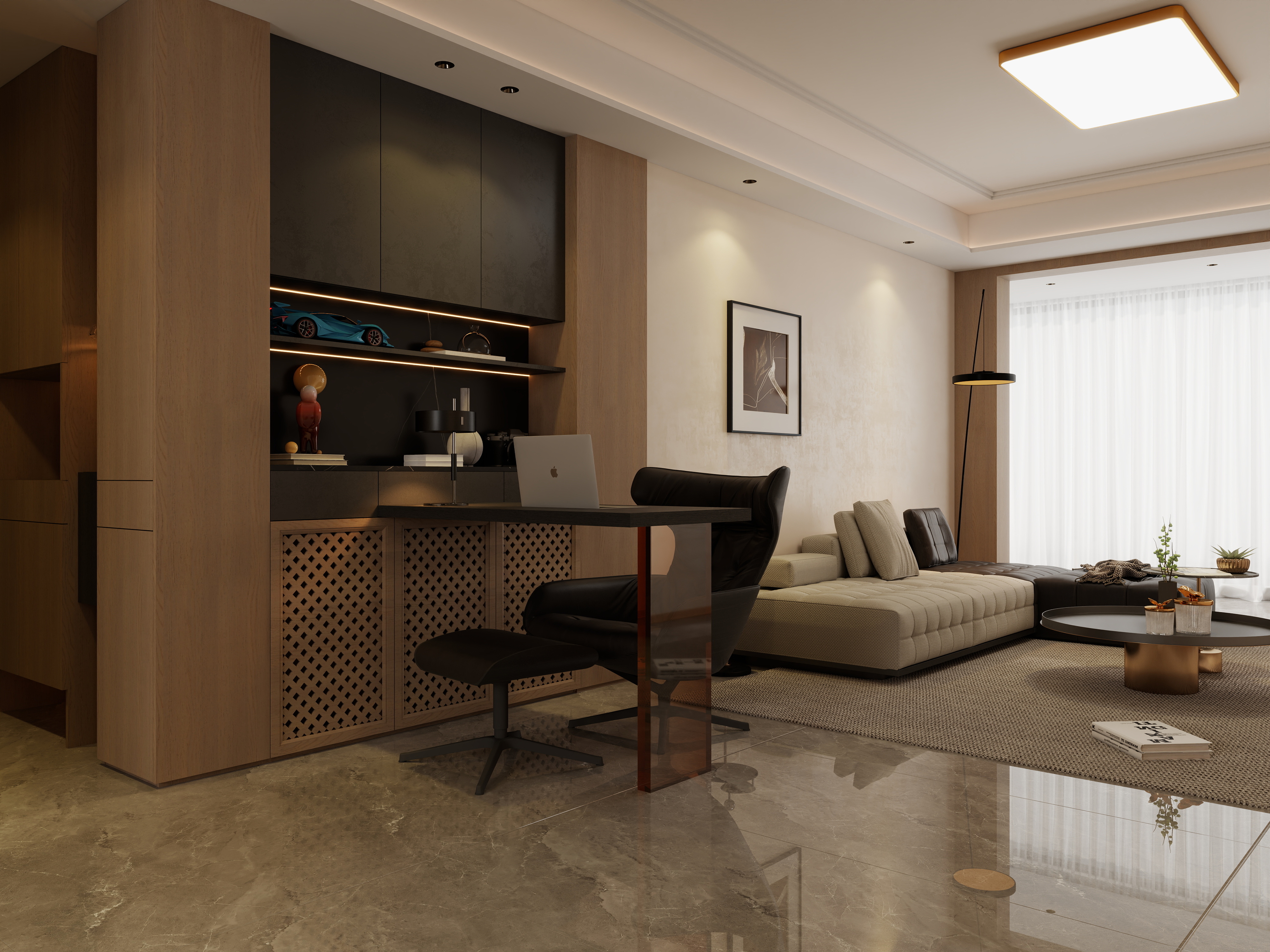 青石空间-湖山间现代简约113㎡3室-装修设计方案