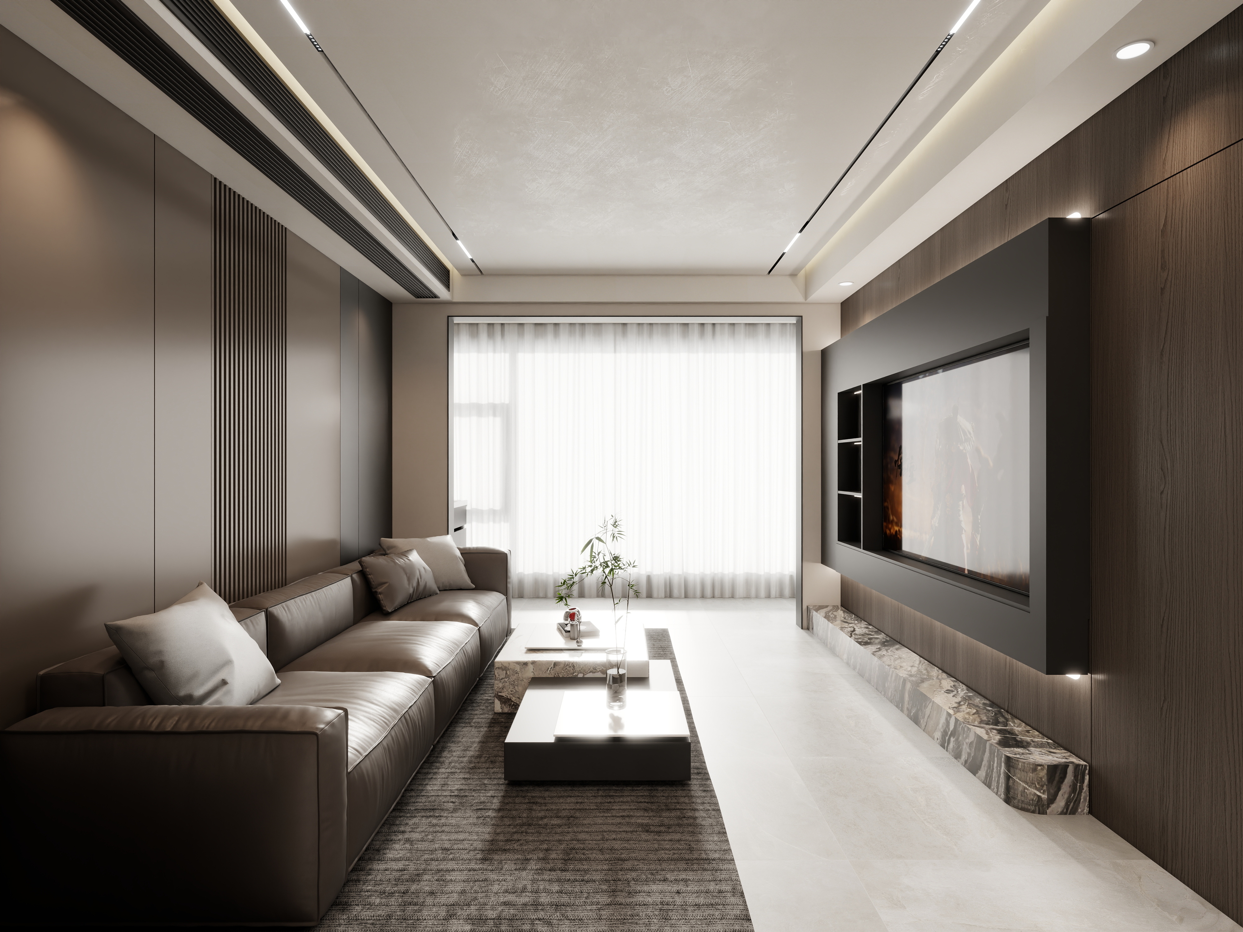 壹诺设计工作室-115㎡4室-现代意式装修效果图