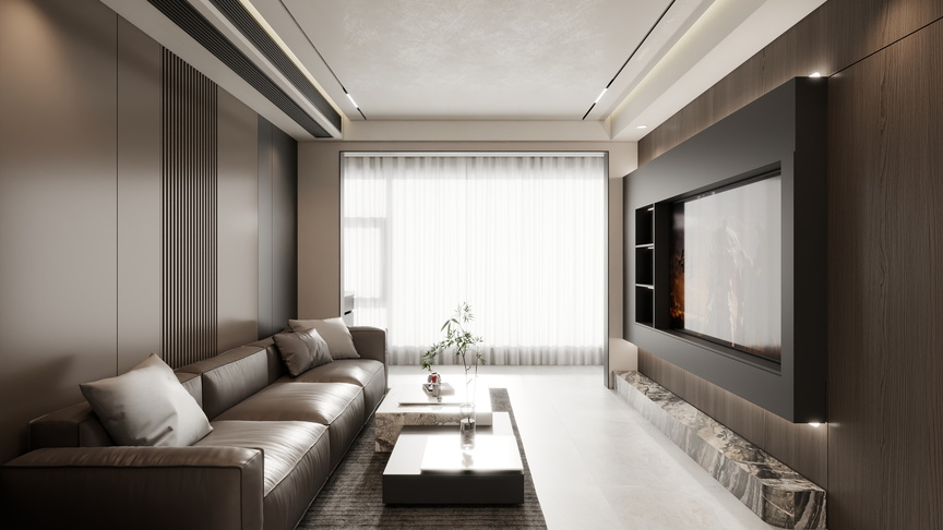 壹诺设计工作室-127㎡4室-现代意式装修效果图