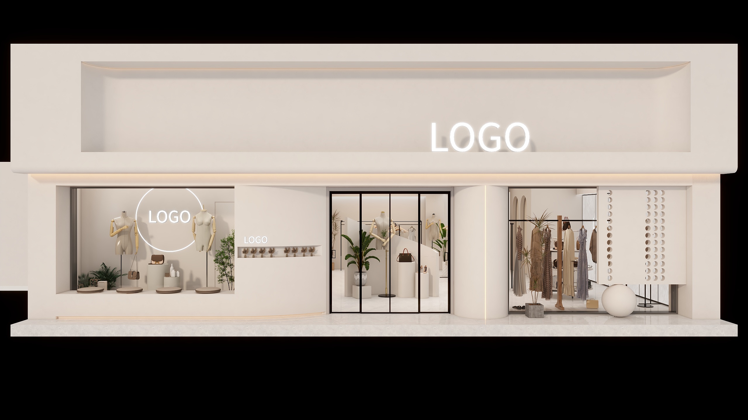 设计林一秭墨-150平服装+美容平面布局图-装修设计方案