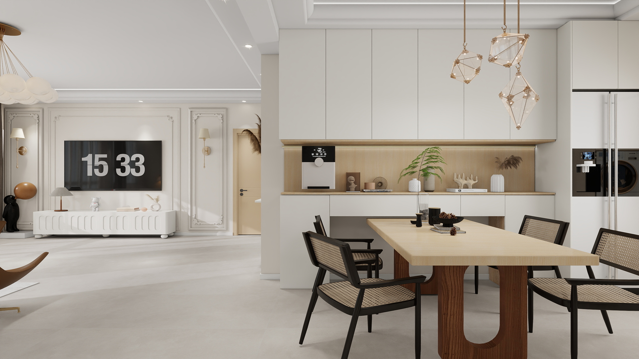 王敏-格林小镇155奶油原木风装修效果图