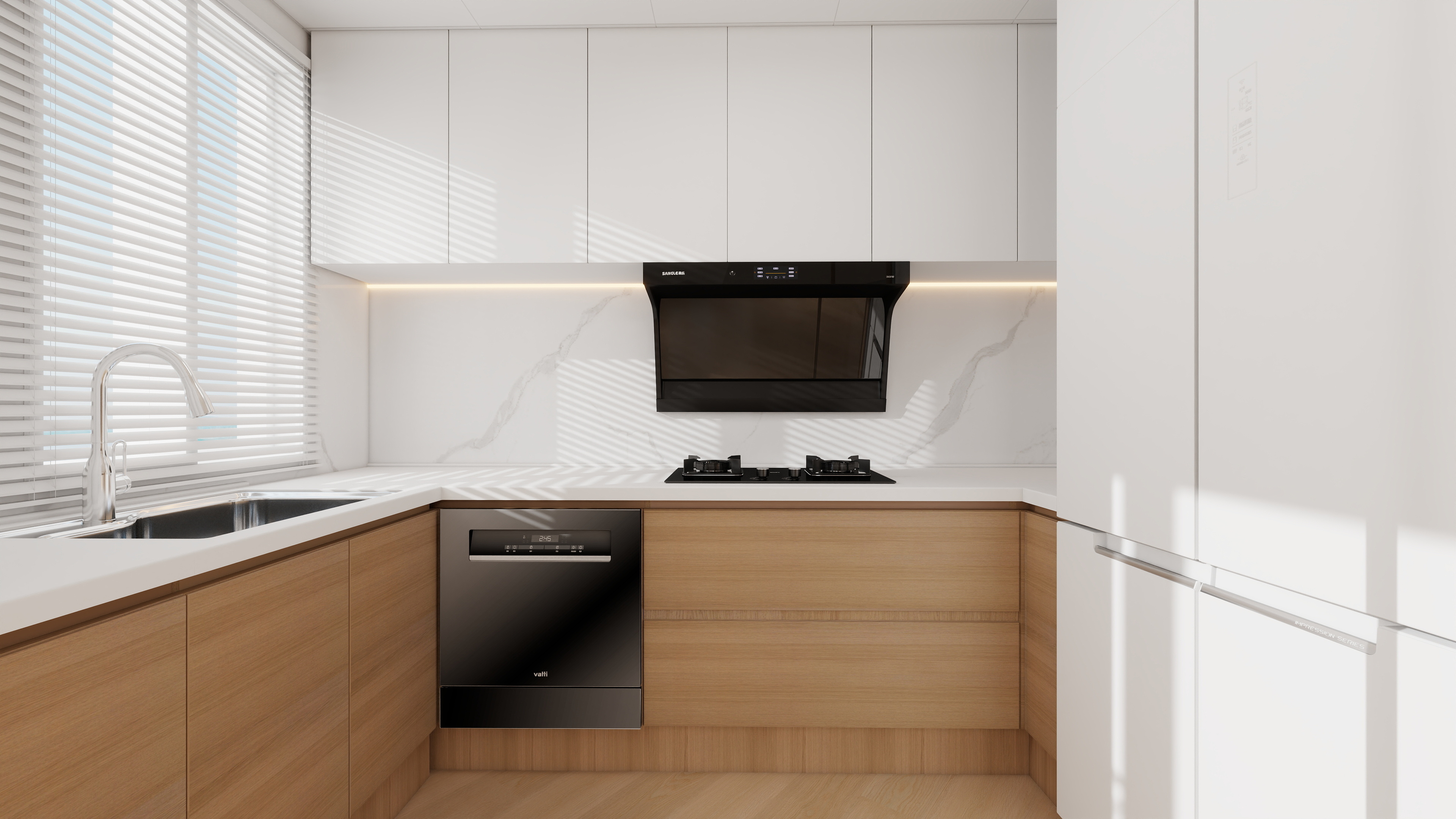 设计师丨胡月平-原木95㎡2室装修效果图