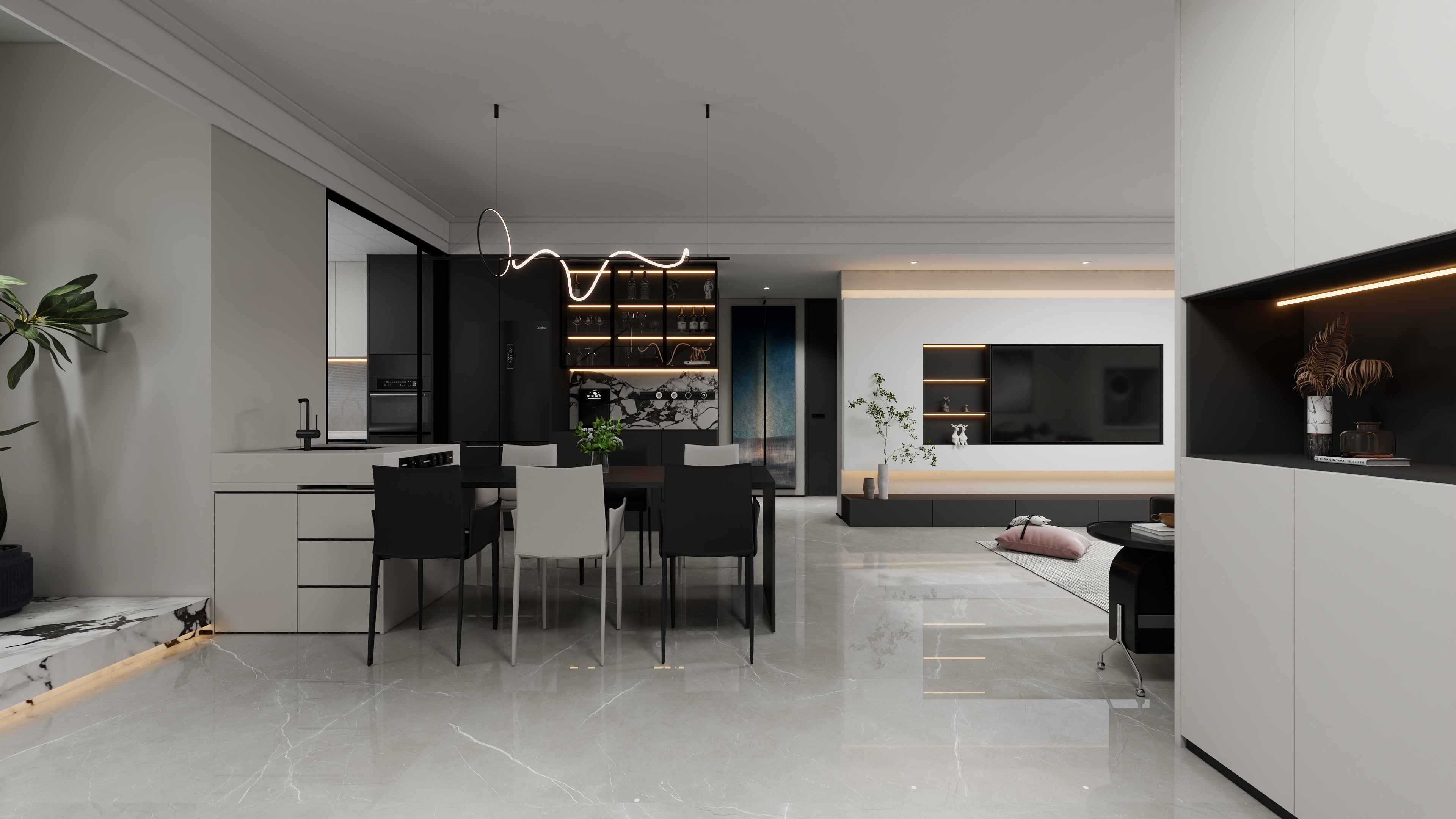 设计师丨胡月平-意式极简221㎡跃层-装修设计方案