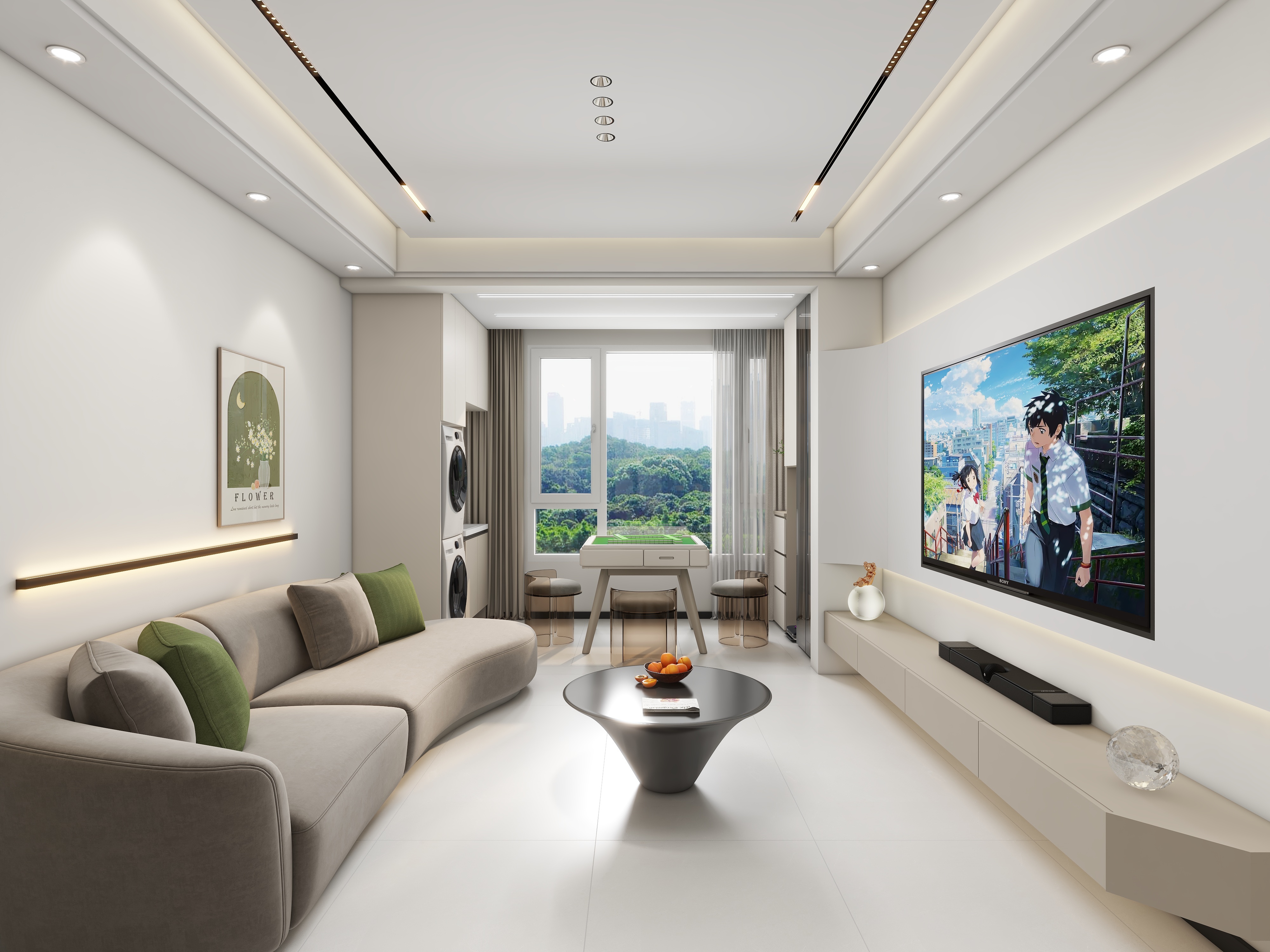 设计师同乐-100㎡3室温馨奶油现代风-装修设计方案