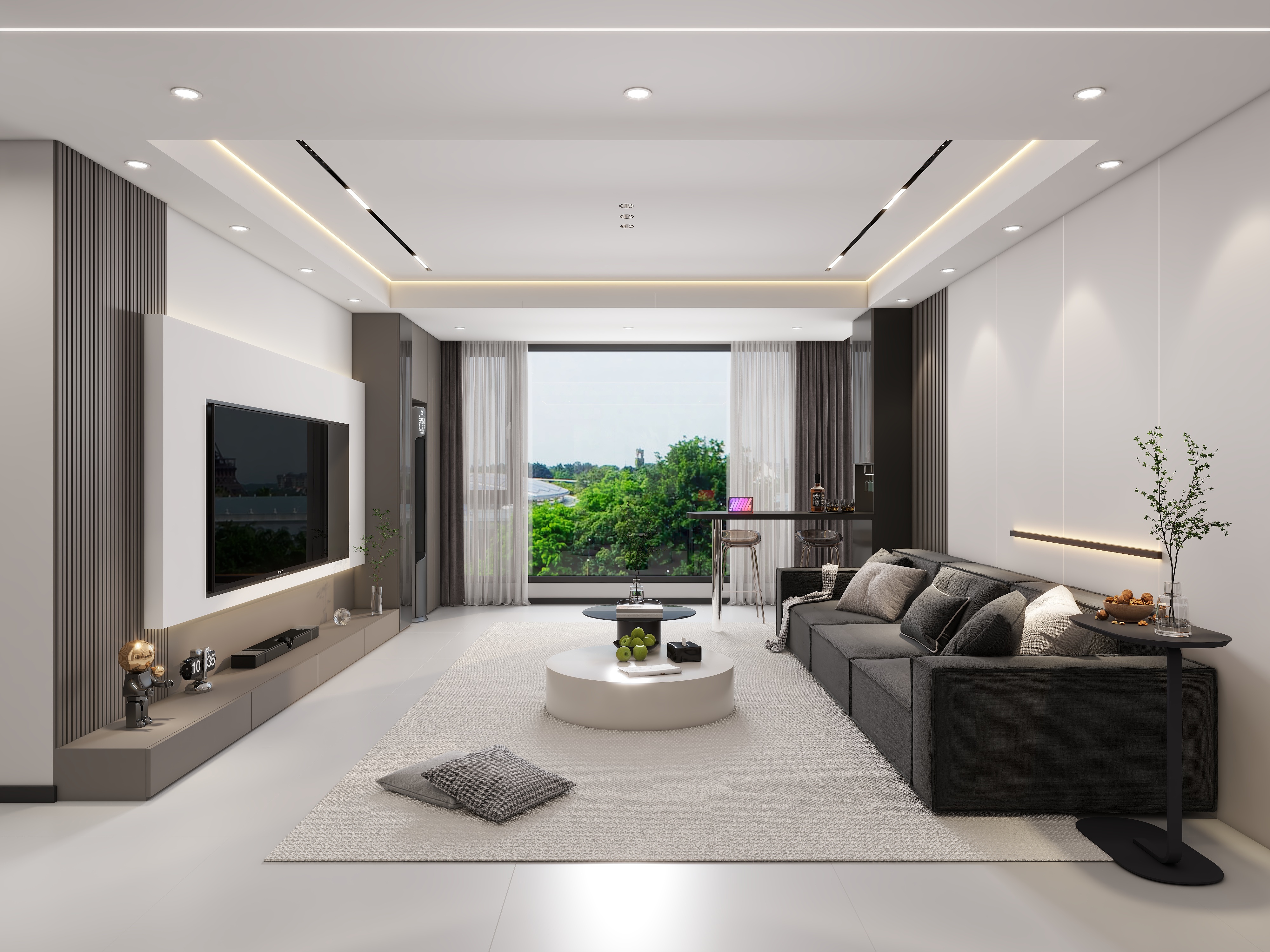 设计师同乐-128㎡3室现代极简黑白灰-装修设计方案