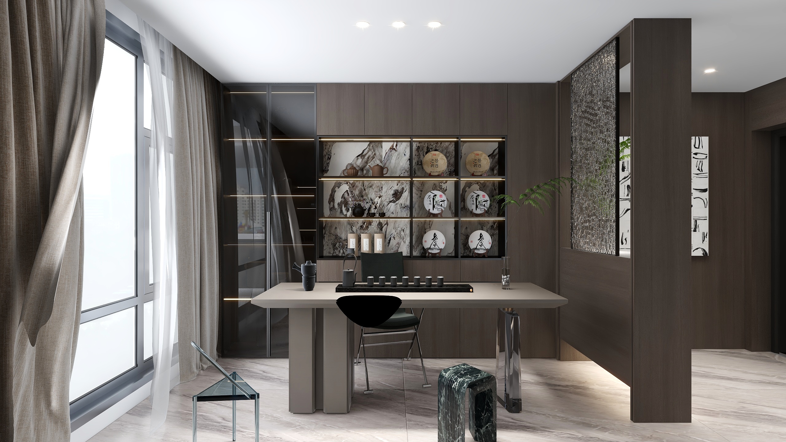 一尺家装全案设计-天际9栋3401意式极简-装修设计方案