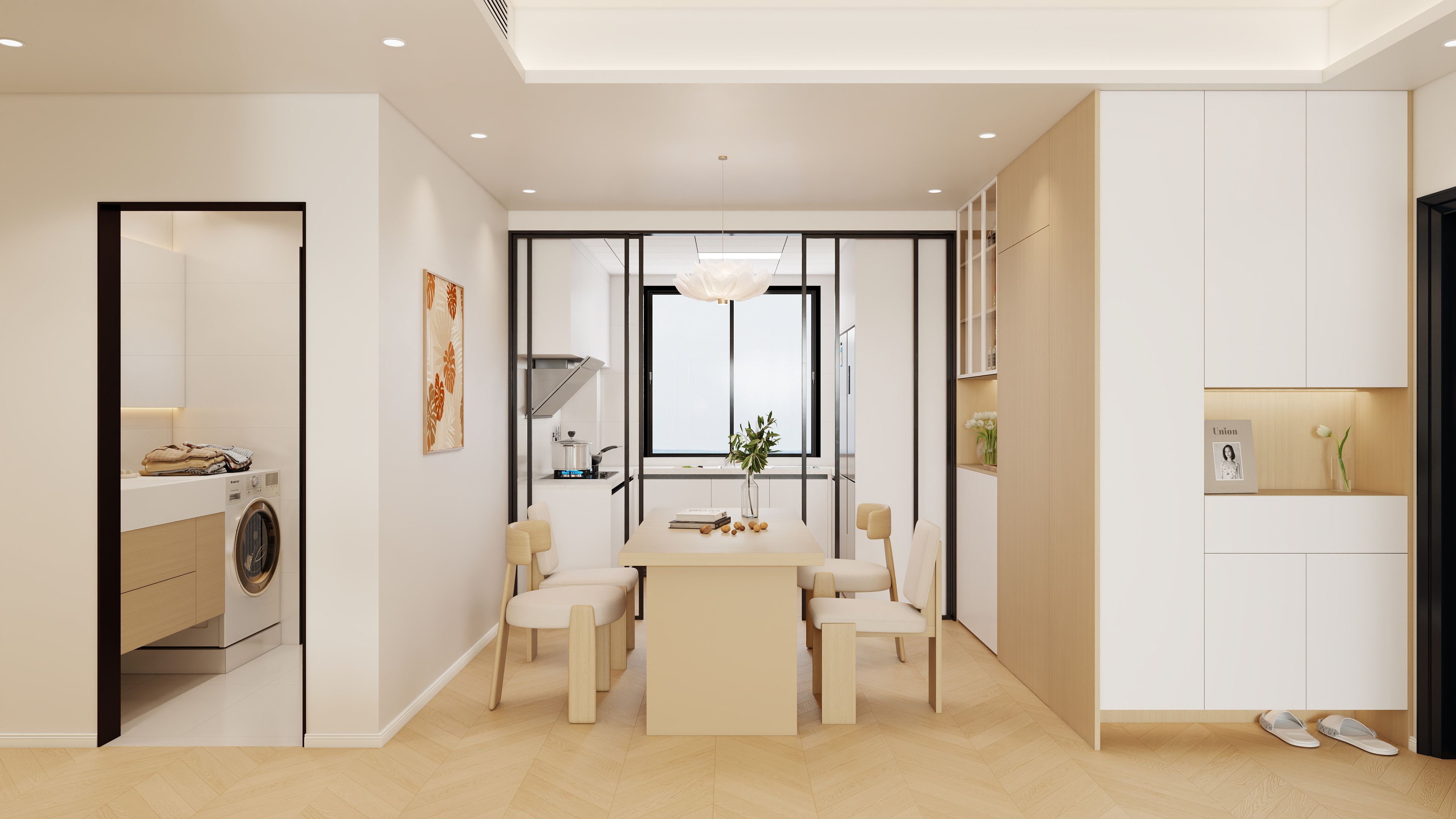 效果图制作33-怀化华远万江府114㎡3室 原木奶油风格装修效果图