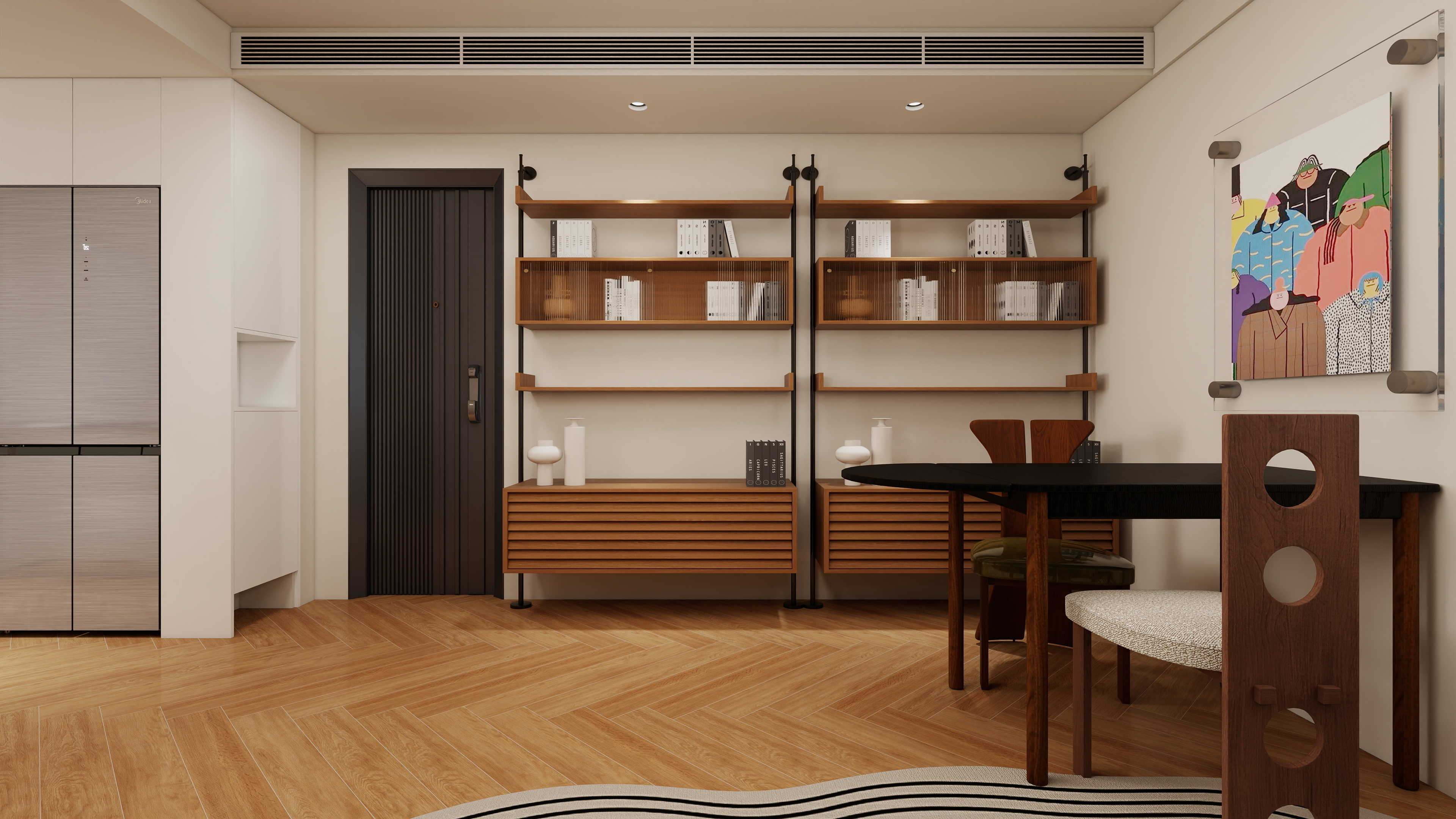 果乐设计-59方复古风格两居室装修效果图