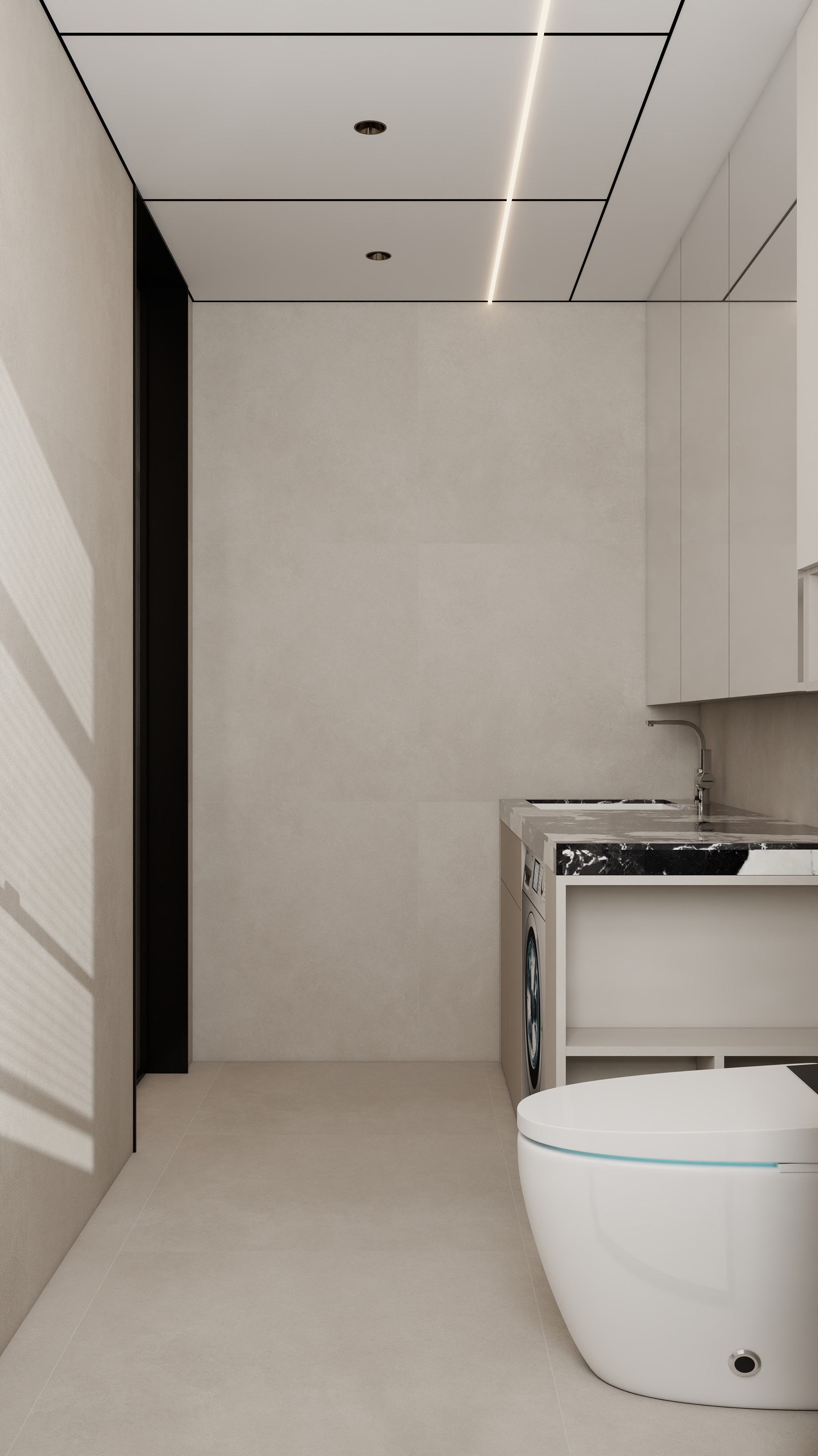 张煜强煜境设计-124平米现代轻奢三房装修效果图